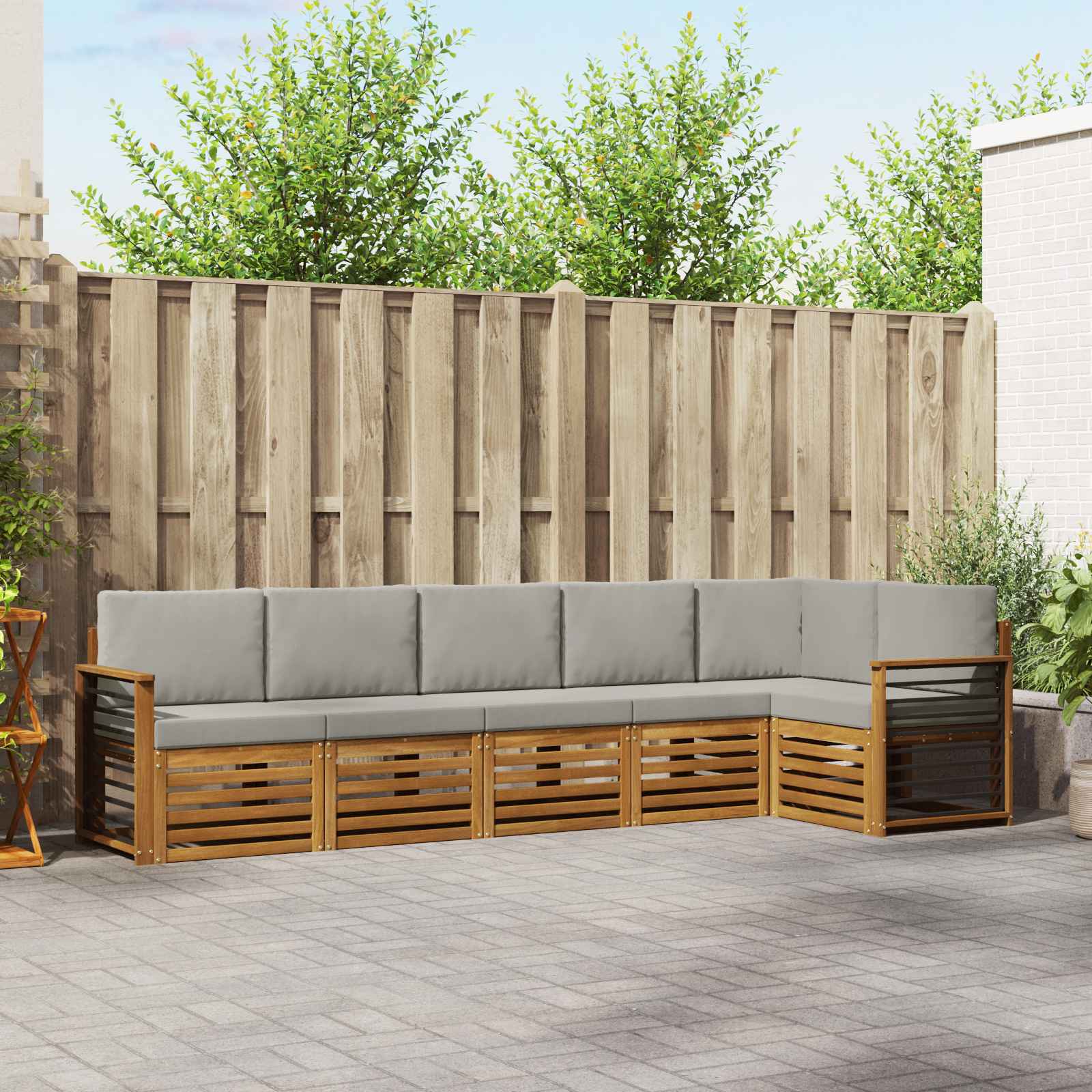 vidaXL Sofa-Sets 6 pcs Naturel Massief Acaciahout