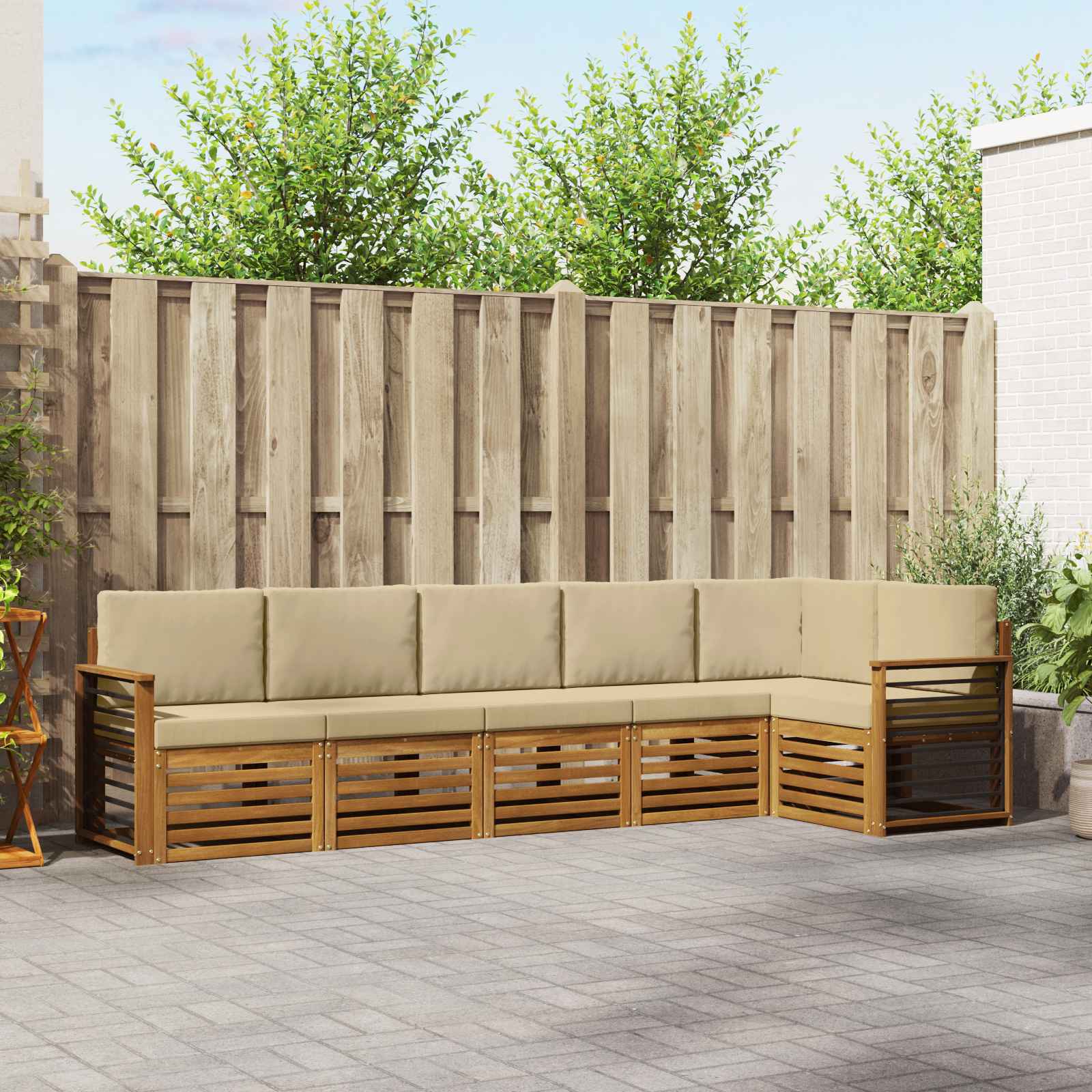 vidaXL Sofa-Sets 6 pcs Naturel Massief Acaciahout