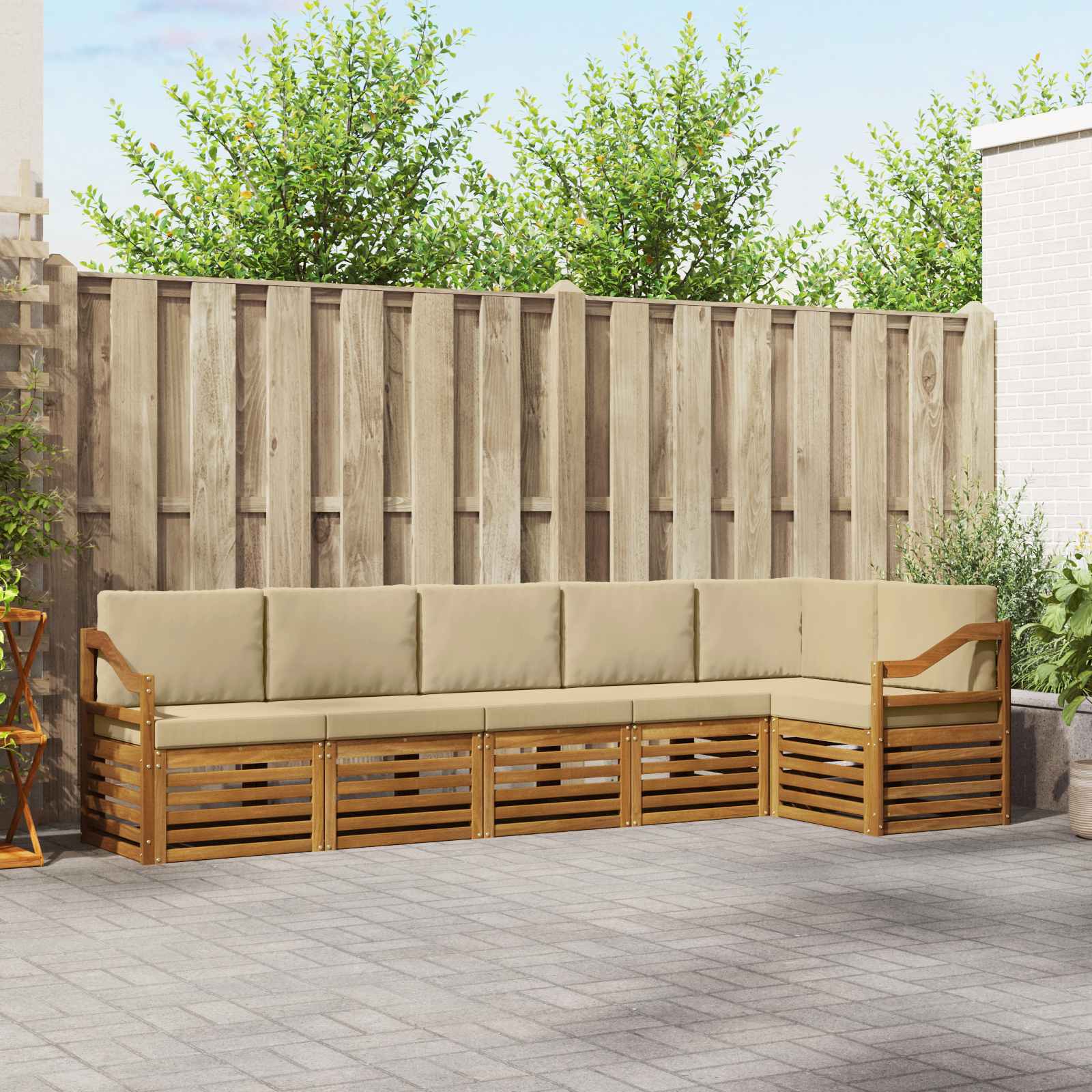 vidaXL Sofa-Sets 6 pcs Naturel Massief Acaciahout