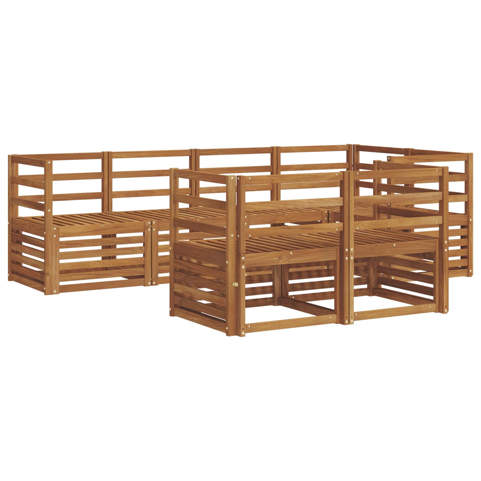 vidaXL Sofa-Sets 7 pcs Naturel Massief Acaciahout
