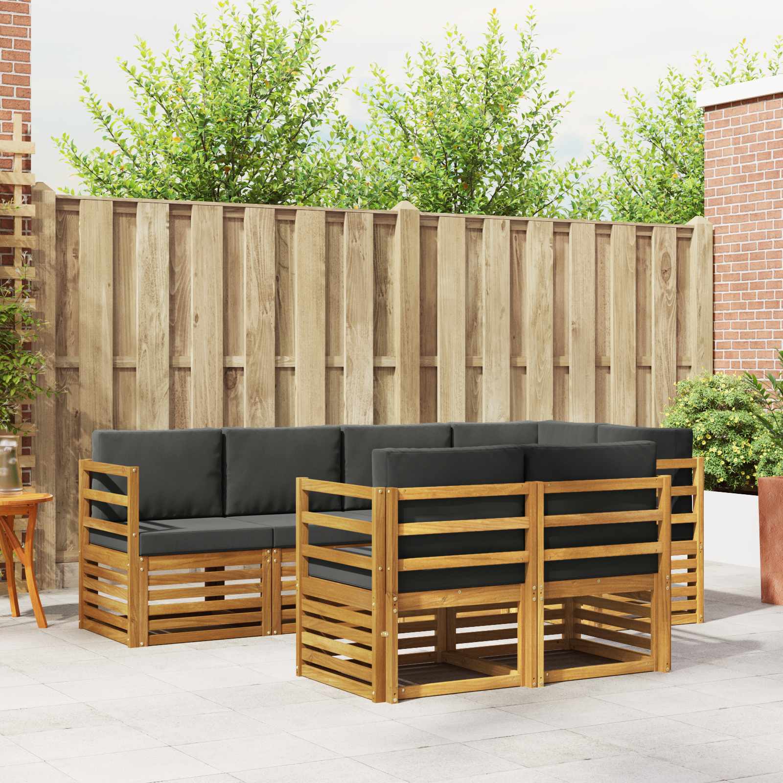 vidaXL Sofa-Sets 7 pcs Naturel Massief Acaciahout