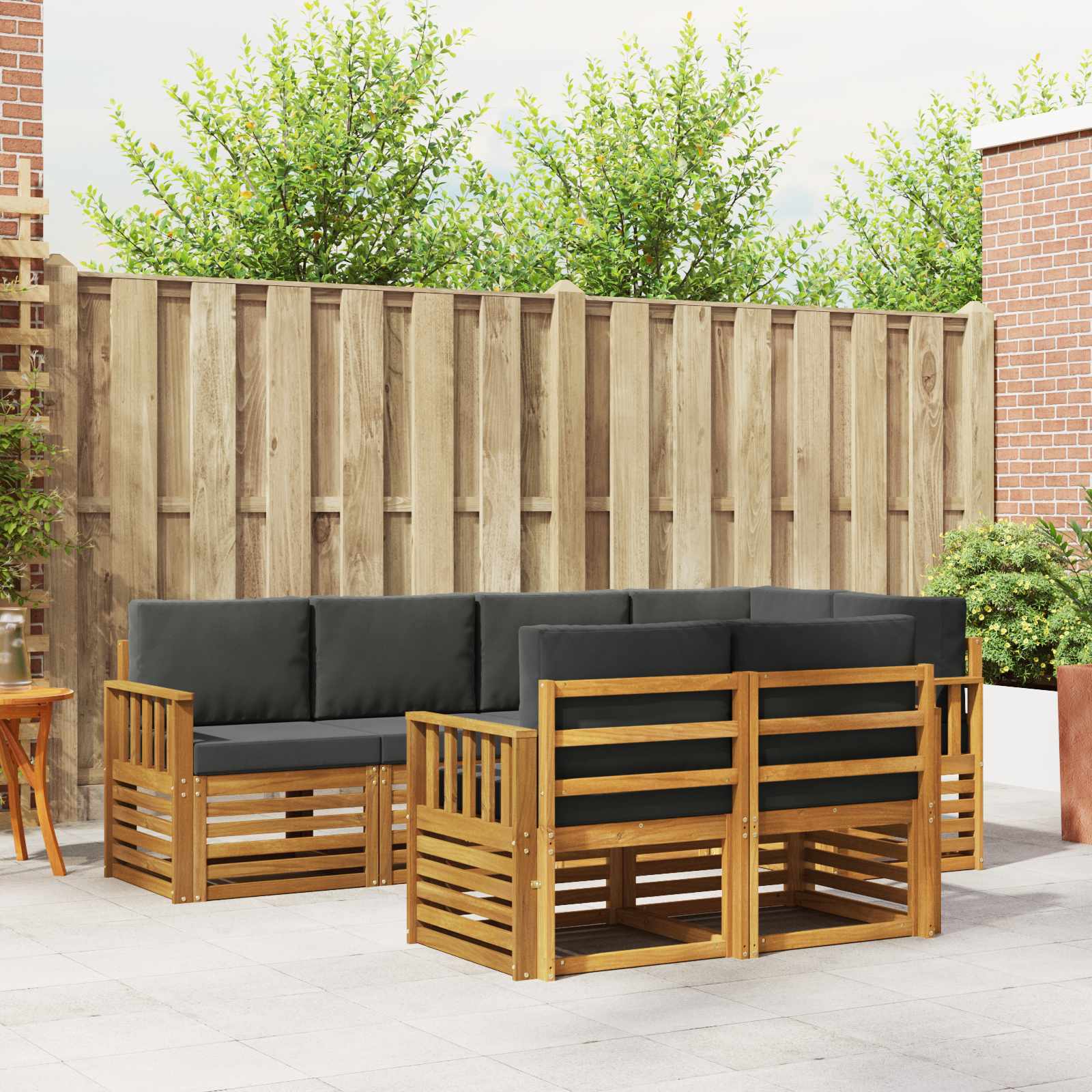 vidaXL Sofa-Sets 7 pcs Naturel Massief Acaciahout