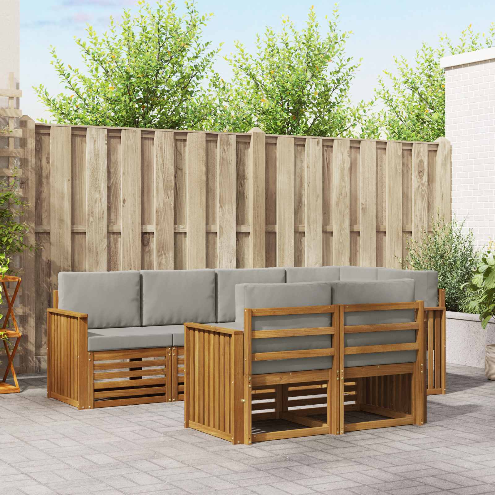 vidaXL Sofa-Sets 7 pcs Naturel Massief Acaciahout