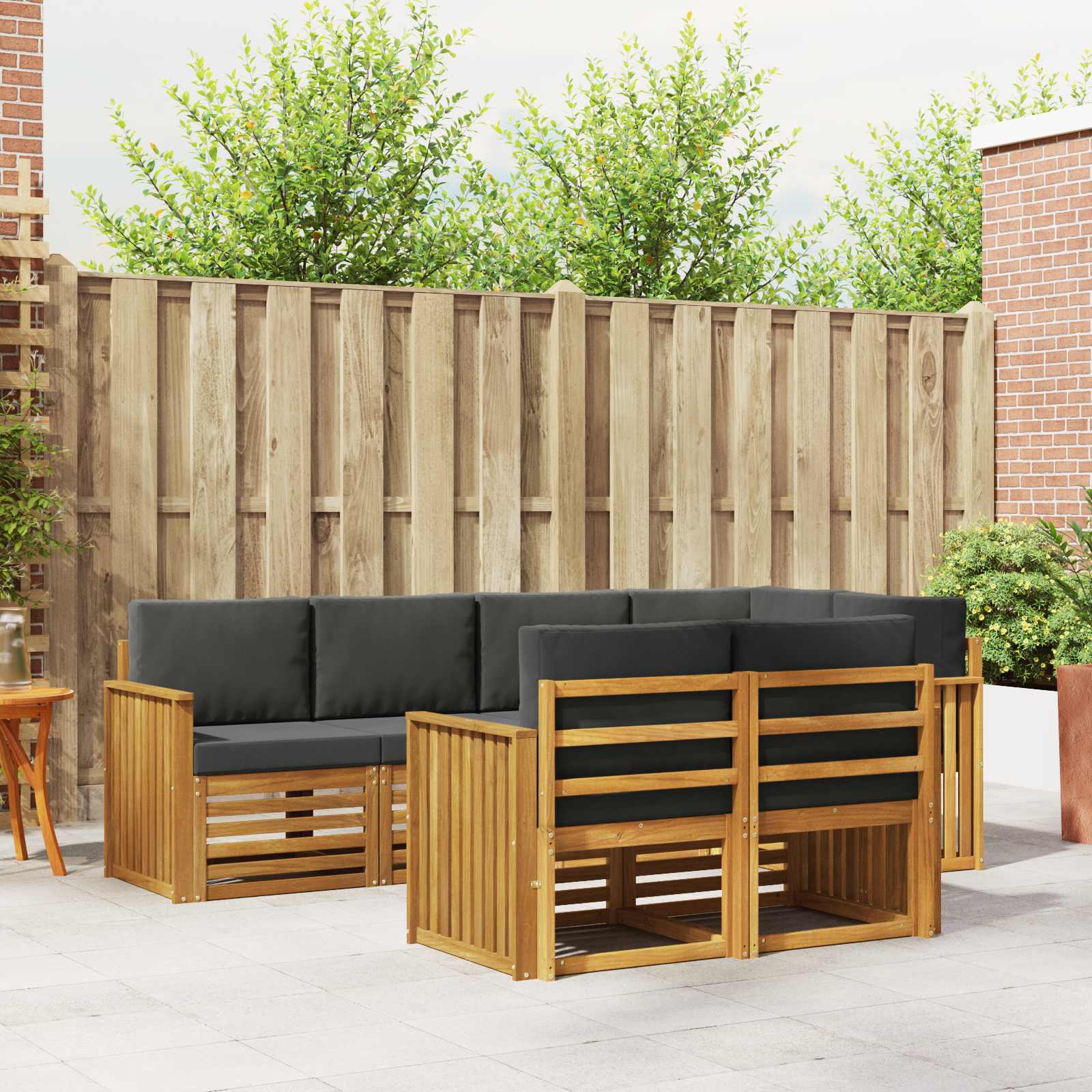 vidaXL Sofa-Sets 7 pcs Naturel Massief Acaciahout