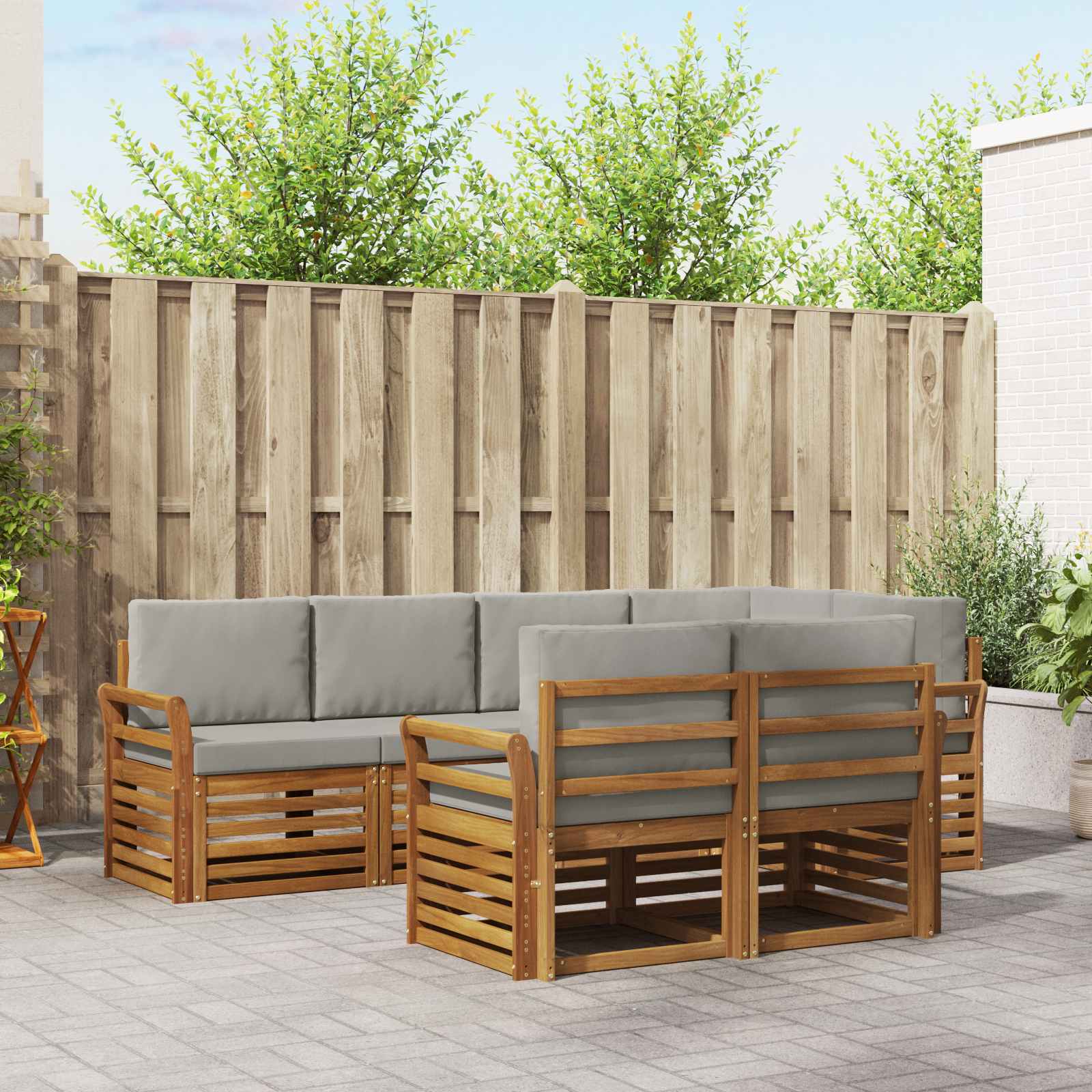 vidaXL Sofa-Sets 7 pcs Naturel Massief Acaciahout