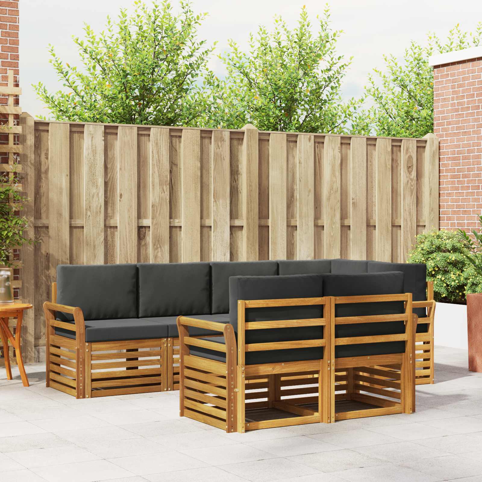 vidaXL Sofa-Sets 7 pcs Naturel Massief Acaciahout