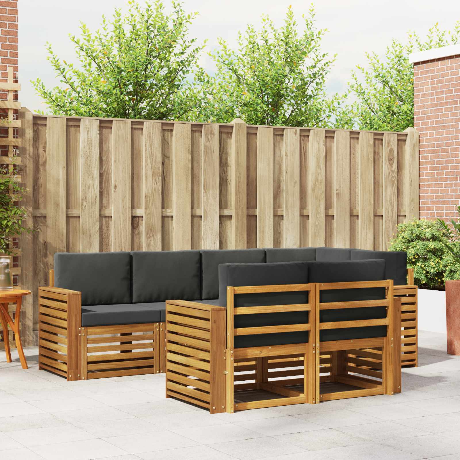 vidaXL Sofa-Sets 7 pcs Naturel Massief Acaciahout