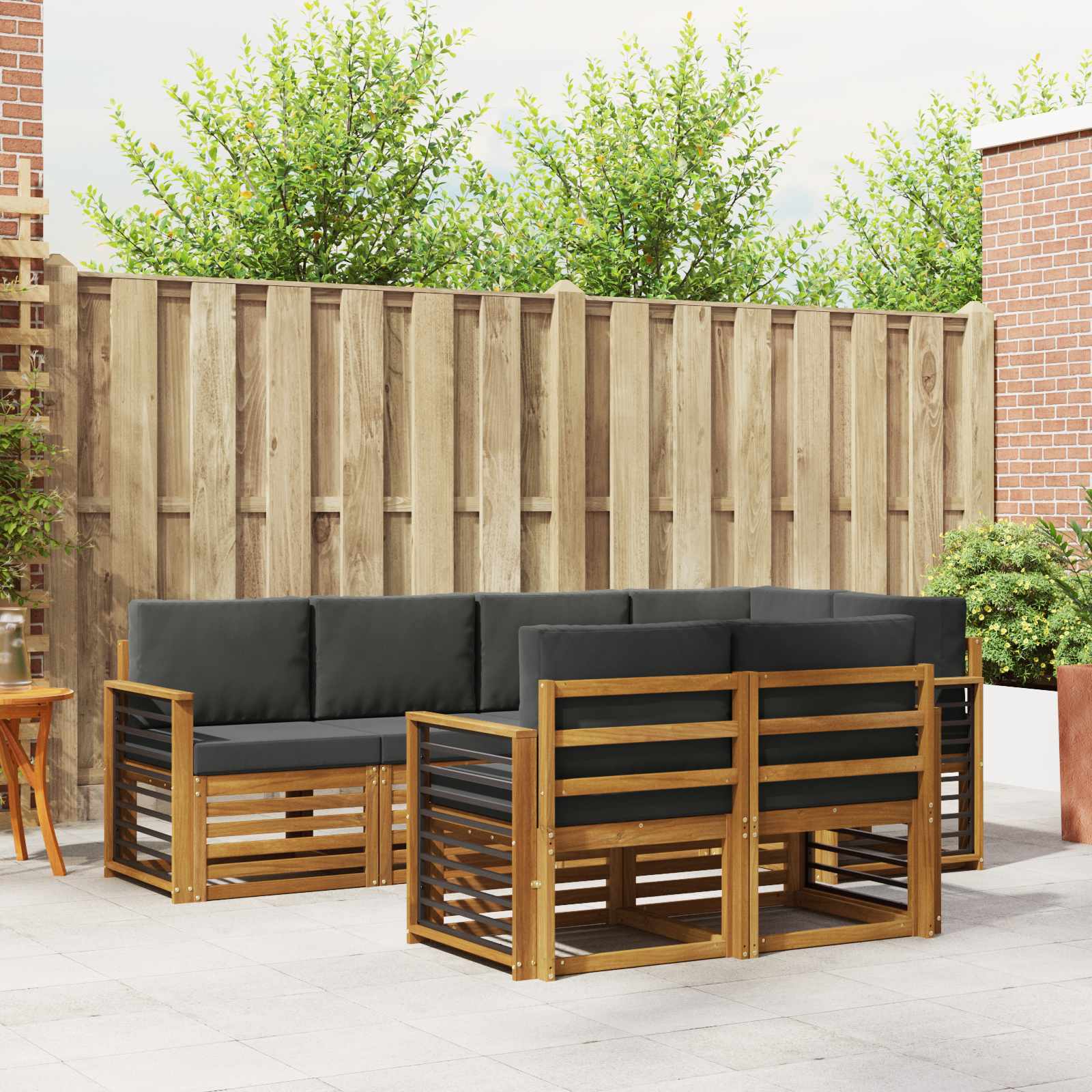 vidaXL Sofa-Sets 7 pcs Naturel Massief Acaciahout