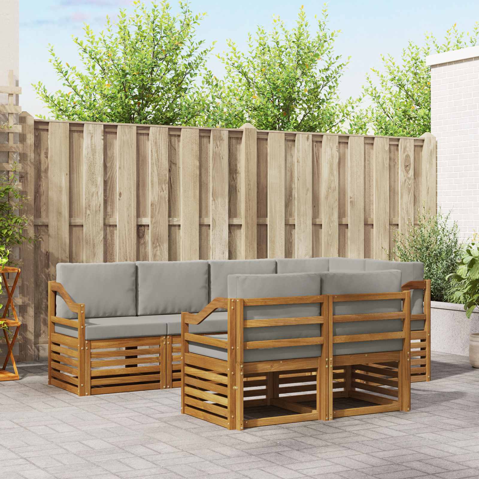 vidaXL Sofa-Sets 7 pcs Naturel Massief Acaciahout