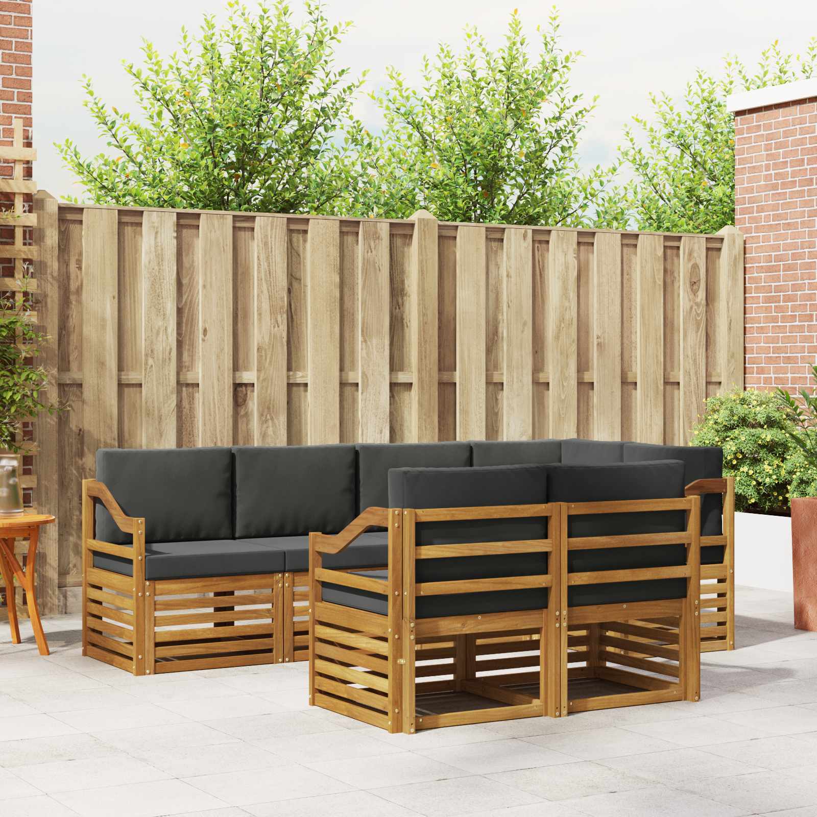 vidaXL Sofa-Sets 7 pcs Naturel Massief Acaciahout