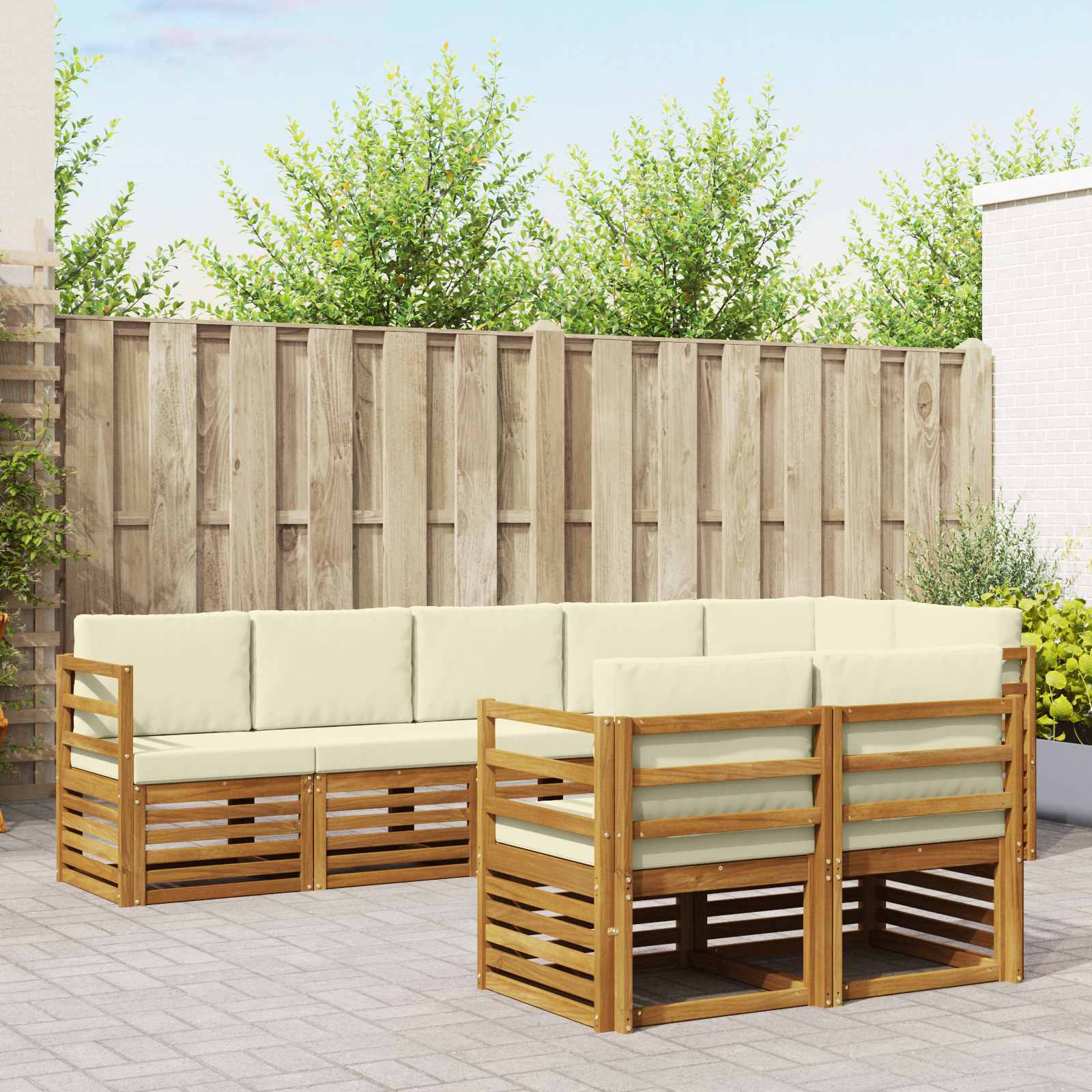vidaXL Sofa-Sets 8 pcs Naturel Massief Acaciahout