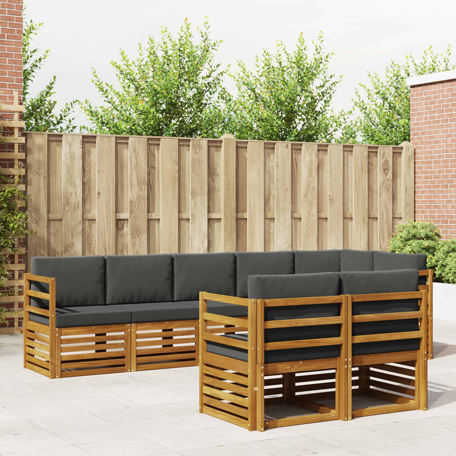 vidaXL Sofa-Sets 8 pcs Naturel Massief Acaciahout