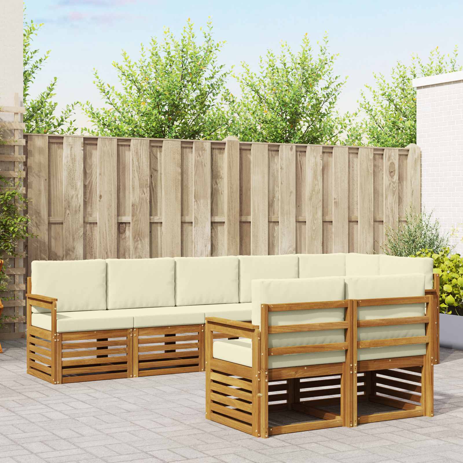 vidaXL Sofa-Sets 8 pcs Naturel Massief Acaciahout