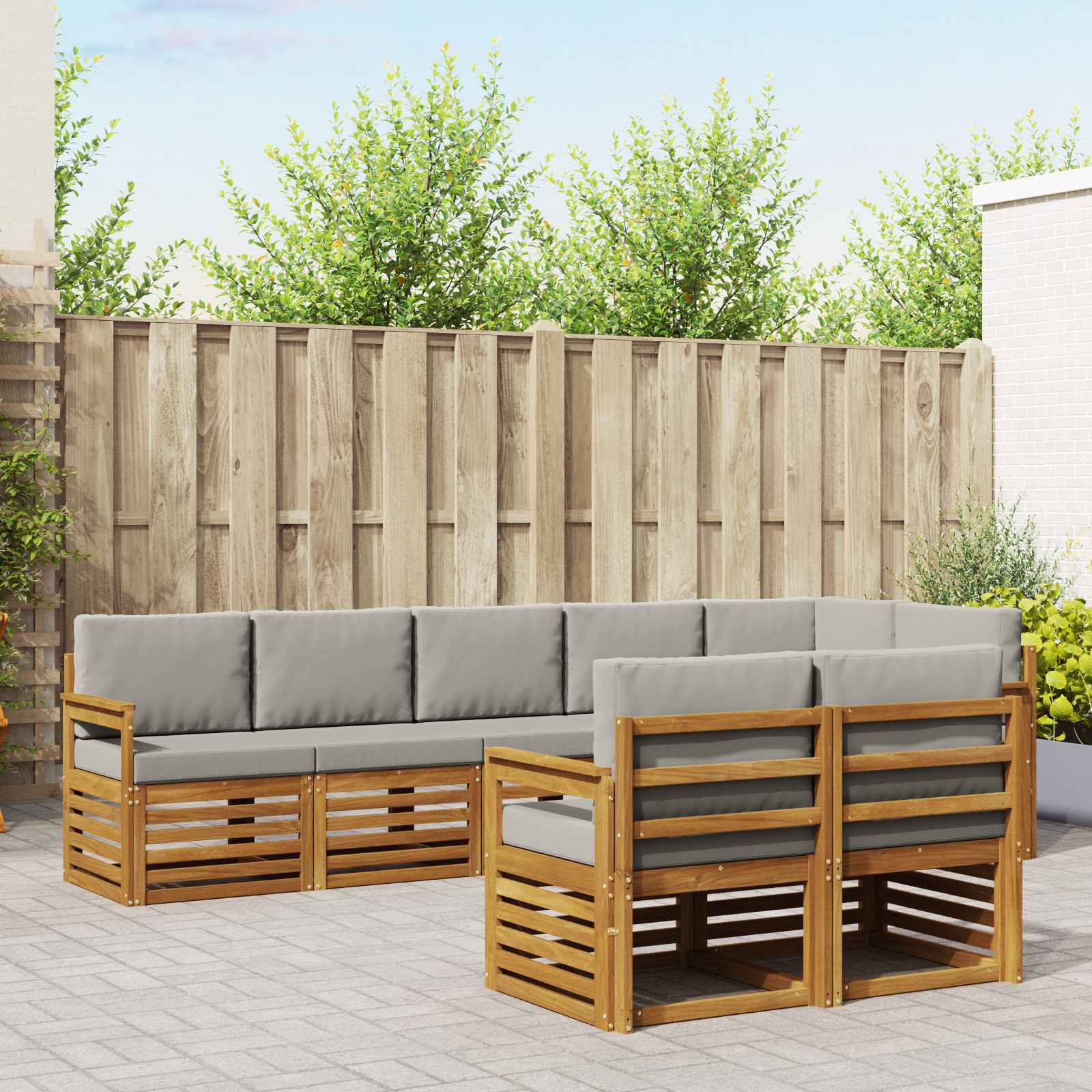 vidaXL Sofa-Sets 8 pcs Naturel Massief Acaciahout