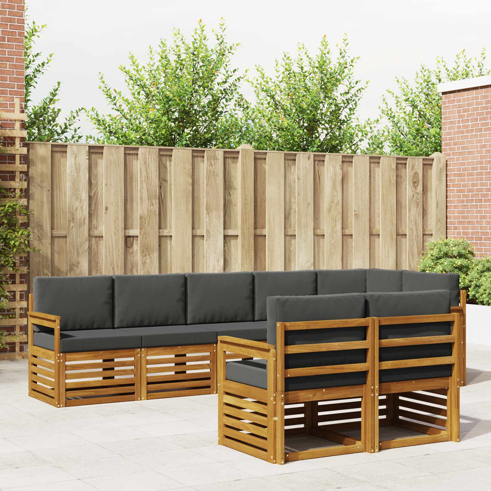 vidaXL Sofa-Sets 8 pcs Naturel Massief Acaciahout