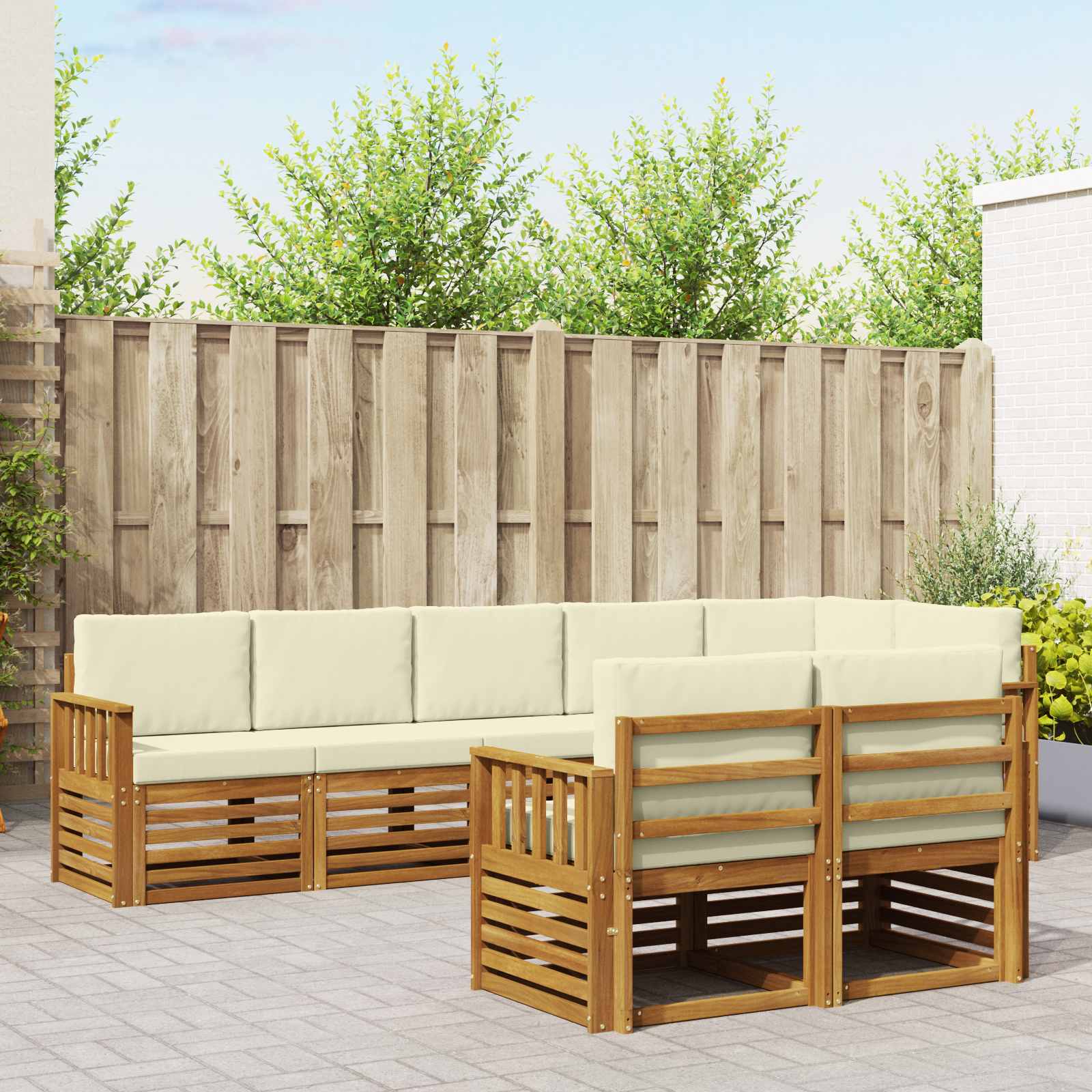 vidaXL Sofa-Sets 8 pcs Naturel Massief Acaciahout