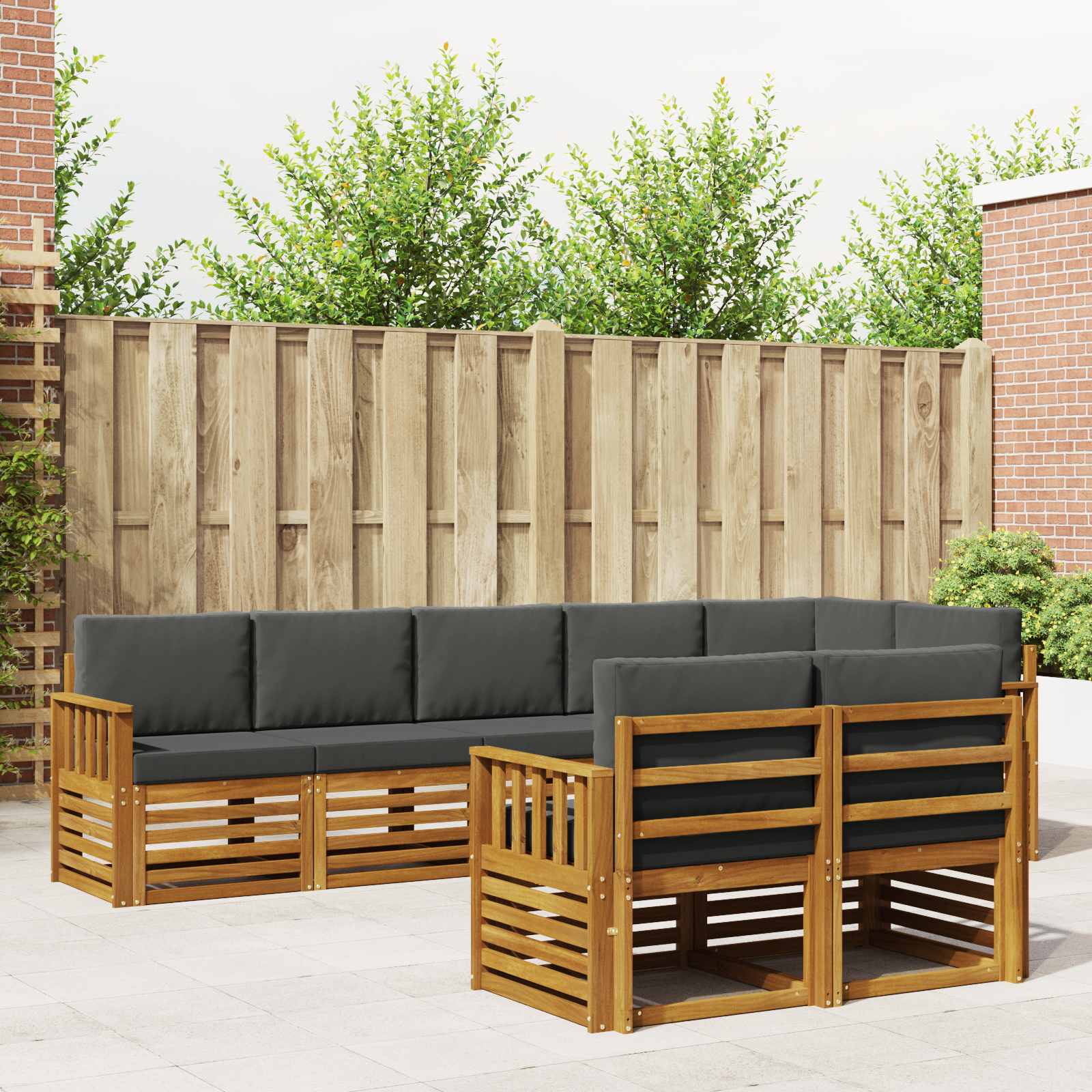 vidaXL Sofa-Sets 8 pcs Naturel Massief Acaciahout