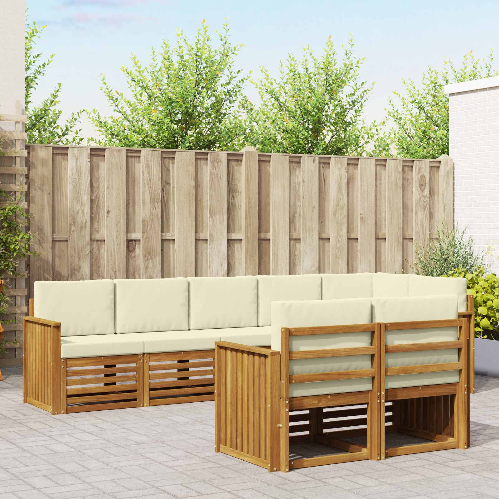 vidaXL Sofa-Sets 8 pcs Naturel Massief Acaciahout