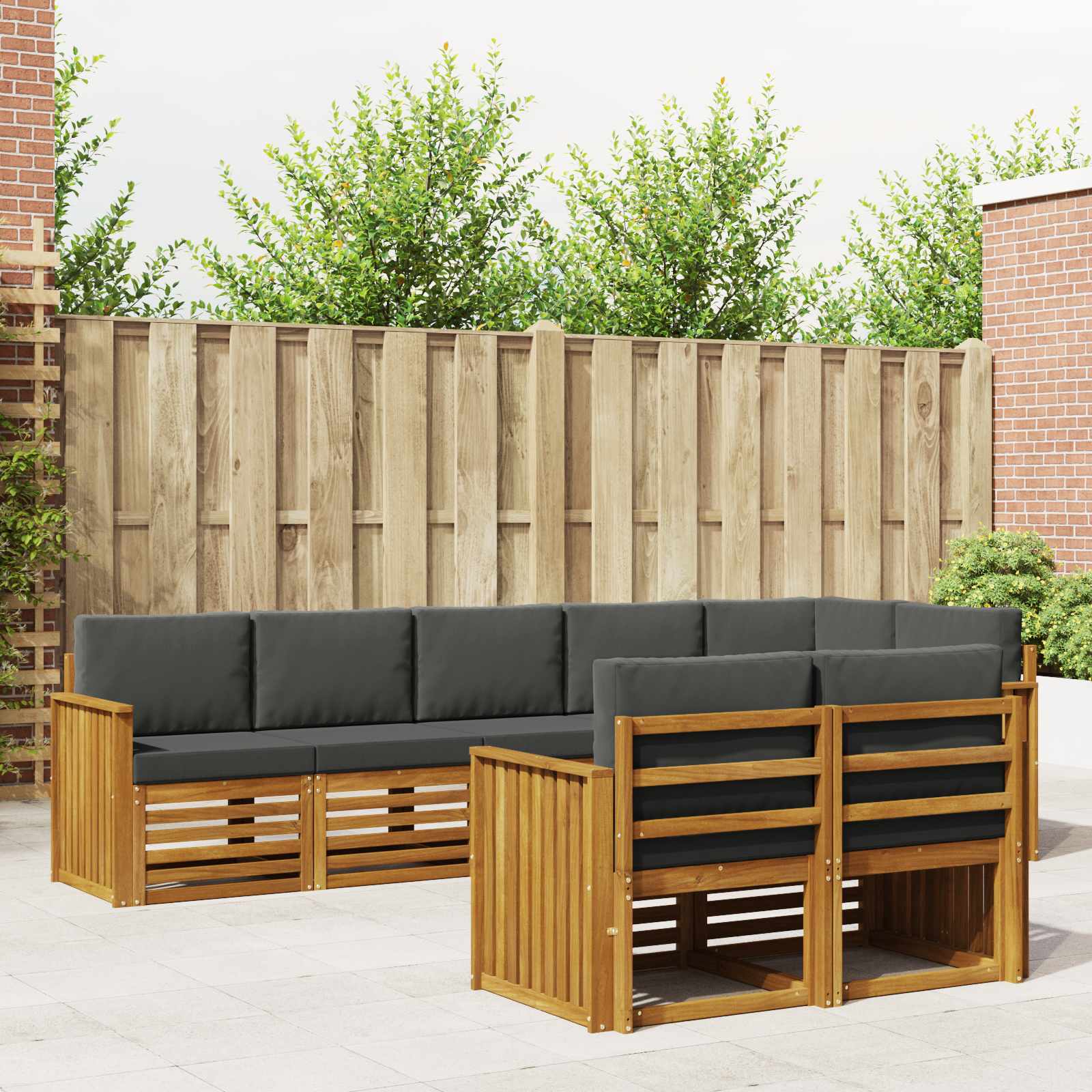 vidaXL Sofa-Sets 8 pcs Naturel Massief Acaciahout