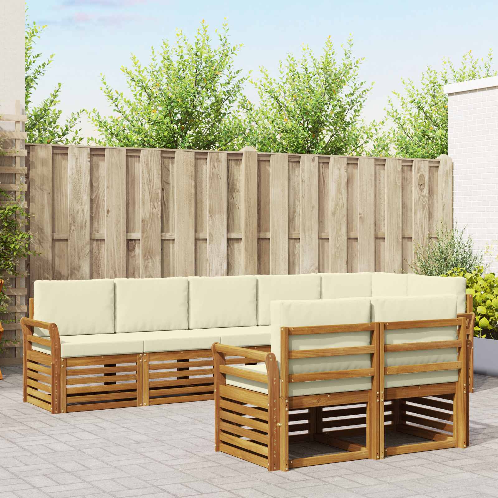 vidaXL Sofa-Sets 8 pcs Naturel Massief Acaciahout