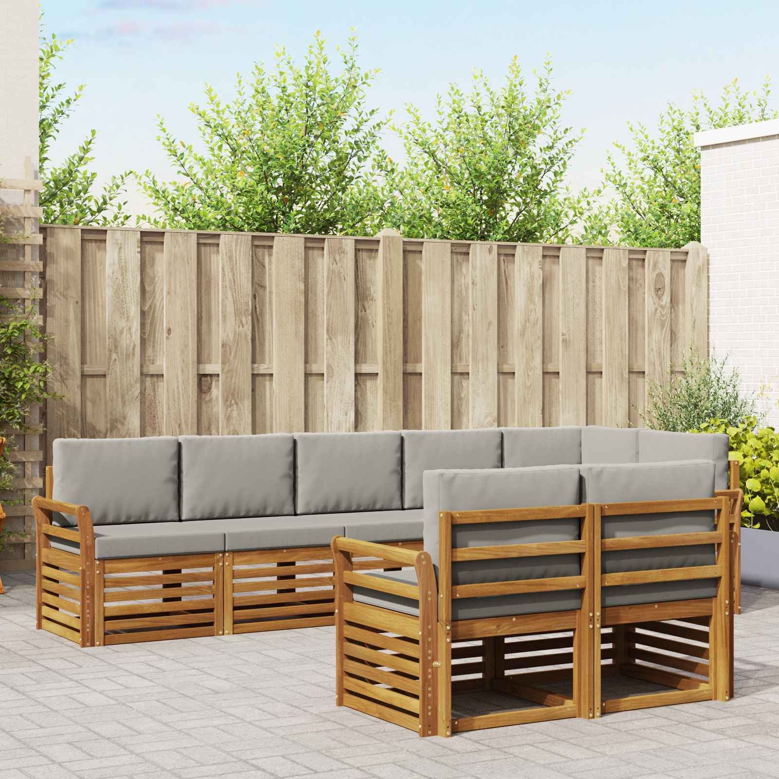 vidaXL Sofa-Sets 8 pcs Naturel Massief Acaciahout