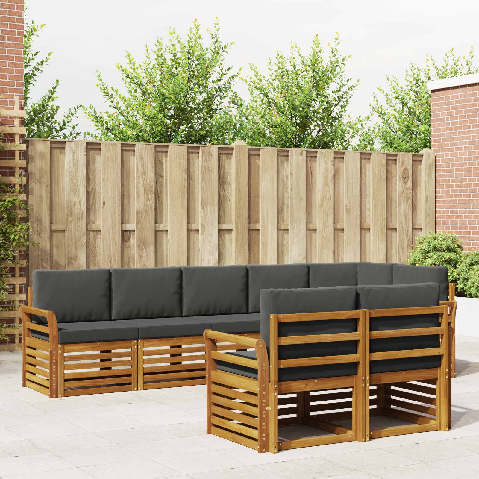 vidaXL Sofa-Sets 8 pcs Naturel Massief Acaciahout