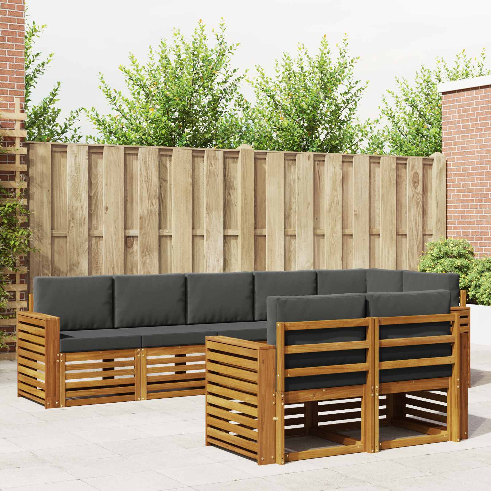 vidaXL Sofa-Sets 8 pcs Naturel Massief Acaciahout