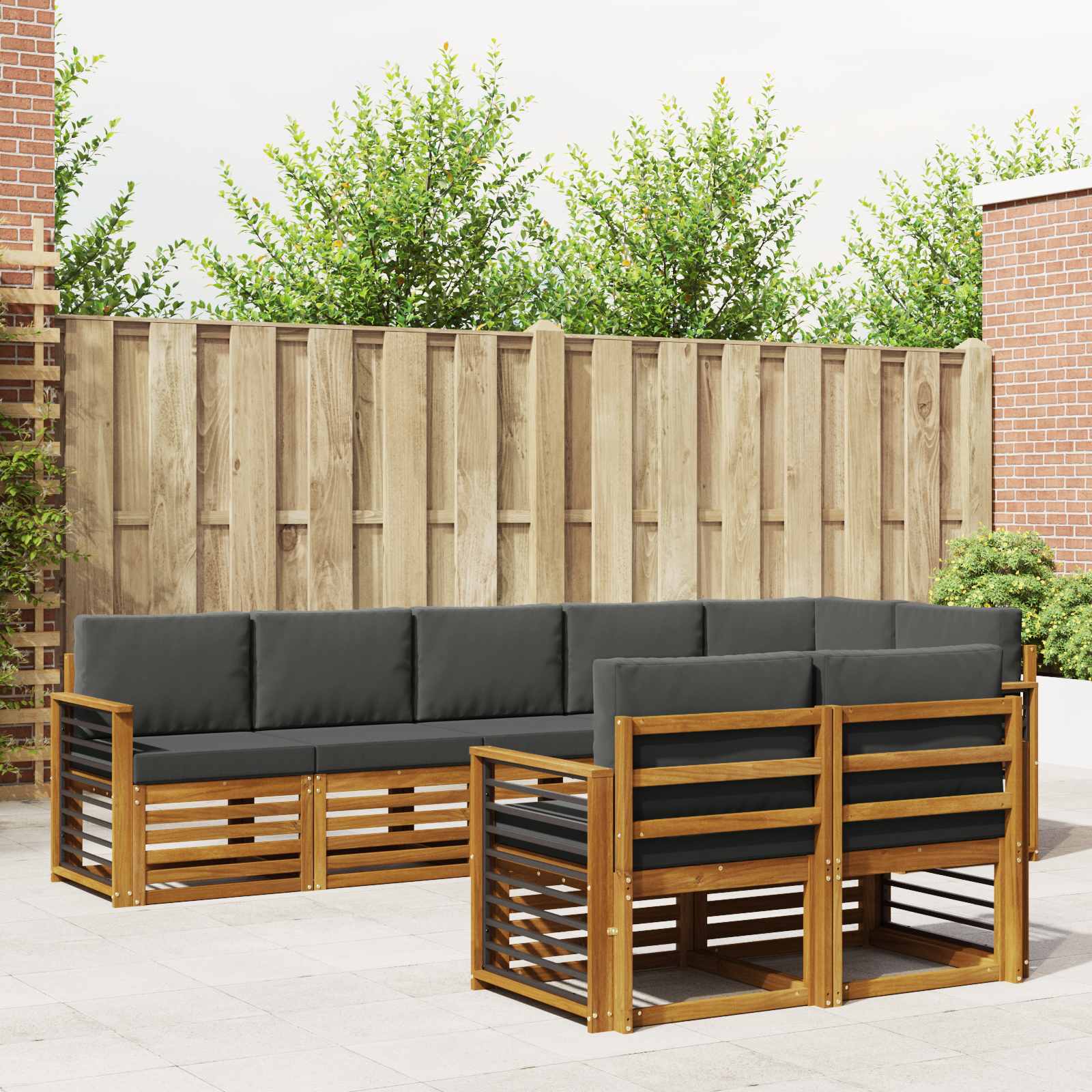vidaXL Sofa-Sets 8 pcs Naturel Massief Acaciahout