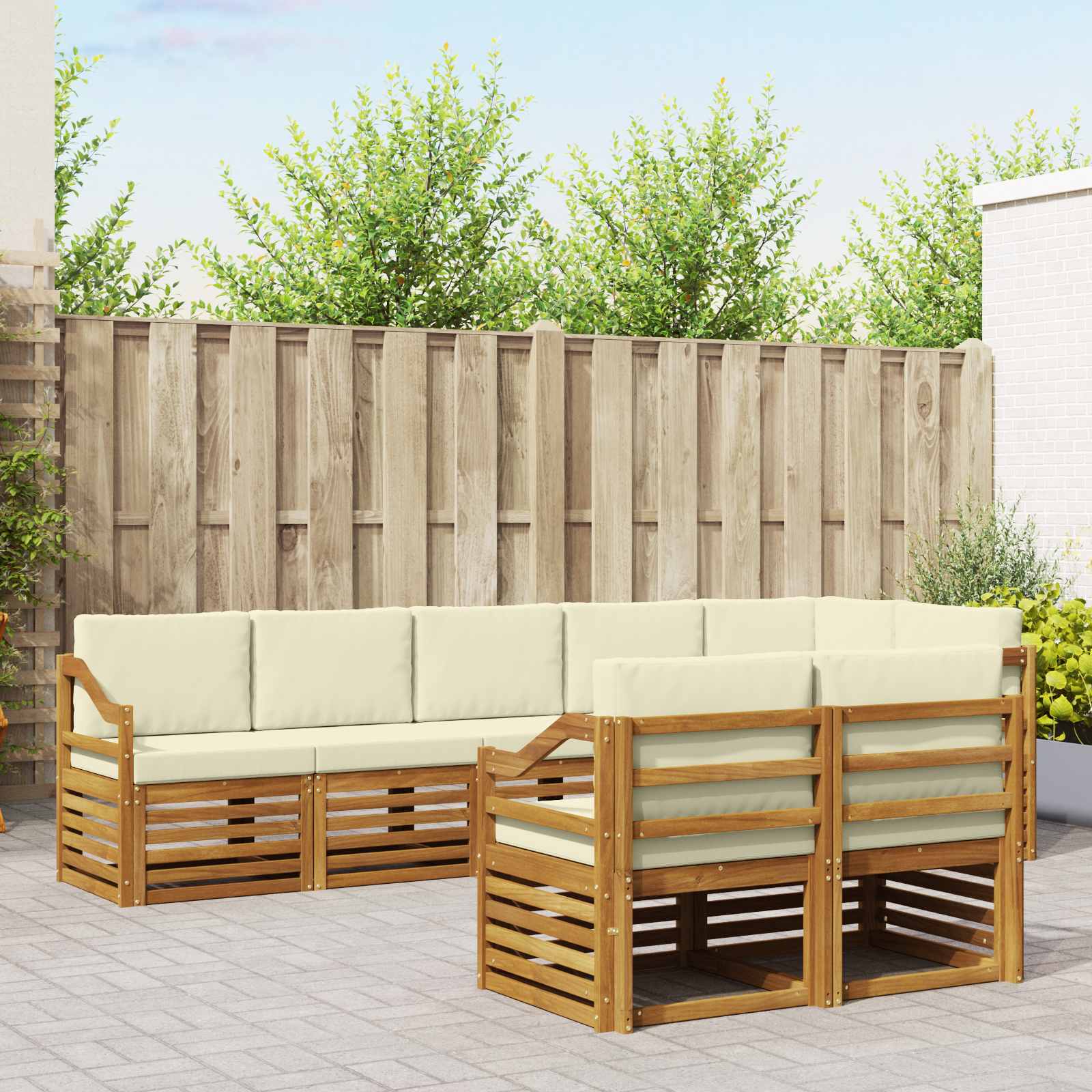 vidaXL Sofa-Sets 8 pcs Naturel Massief Acaciahout