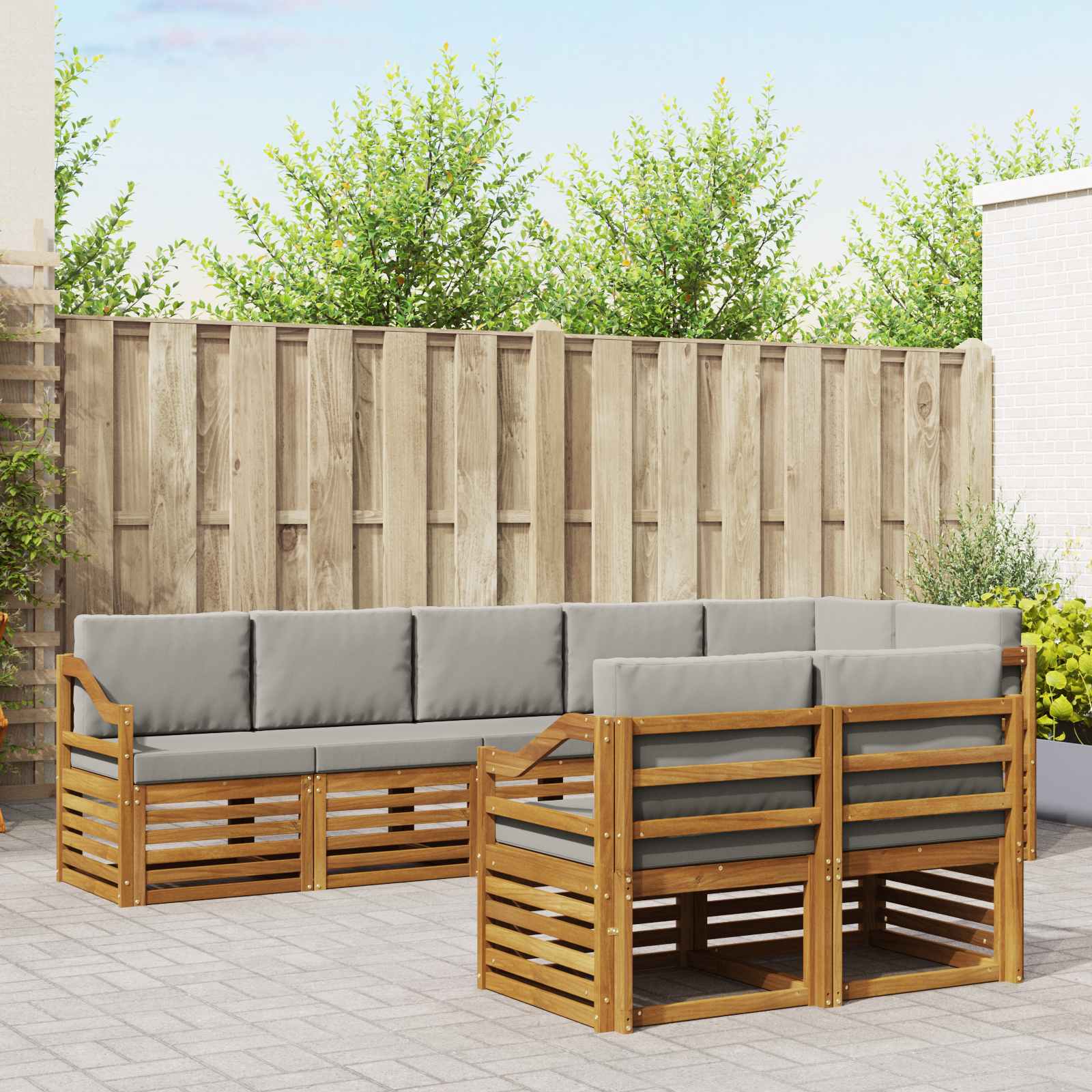 vidaXL Sofa-Sets 8 pcs Naturel Massief Acaciahout