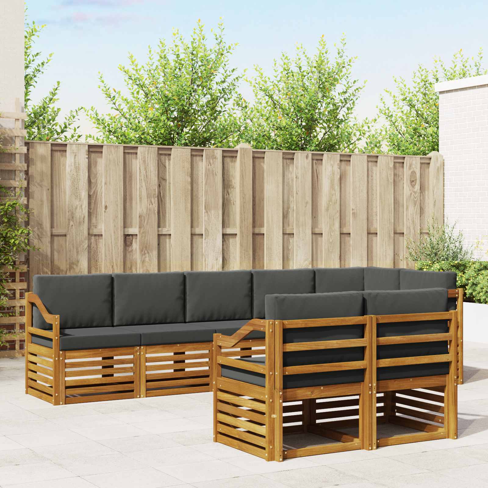 vidaXL Sofa-Sets 8 pcs Naturel Massief Acaciahout