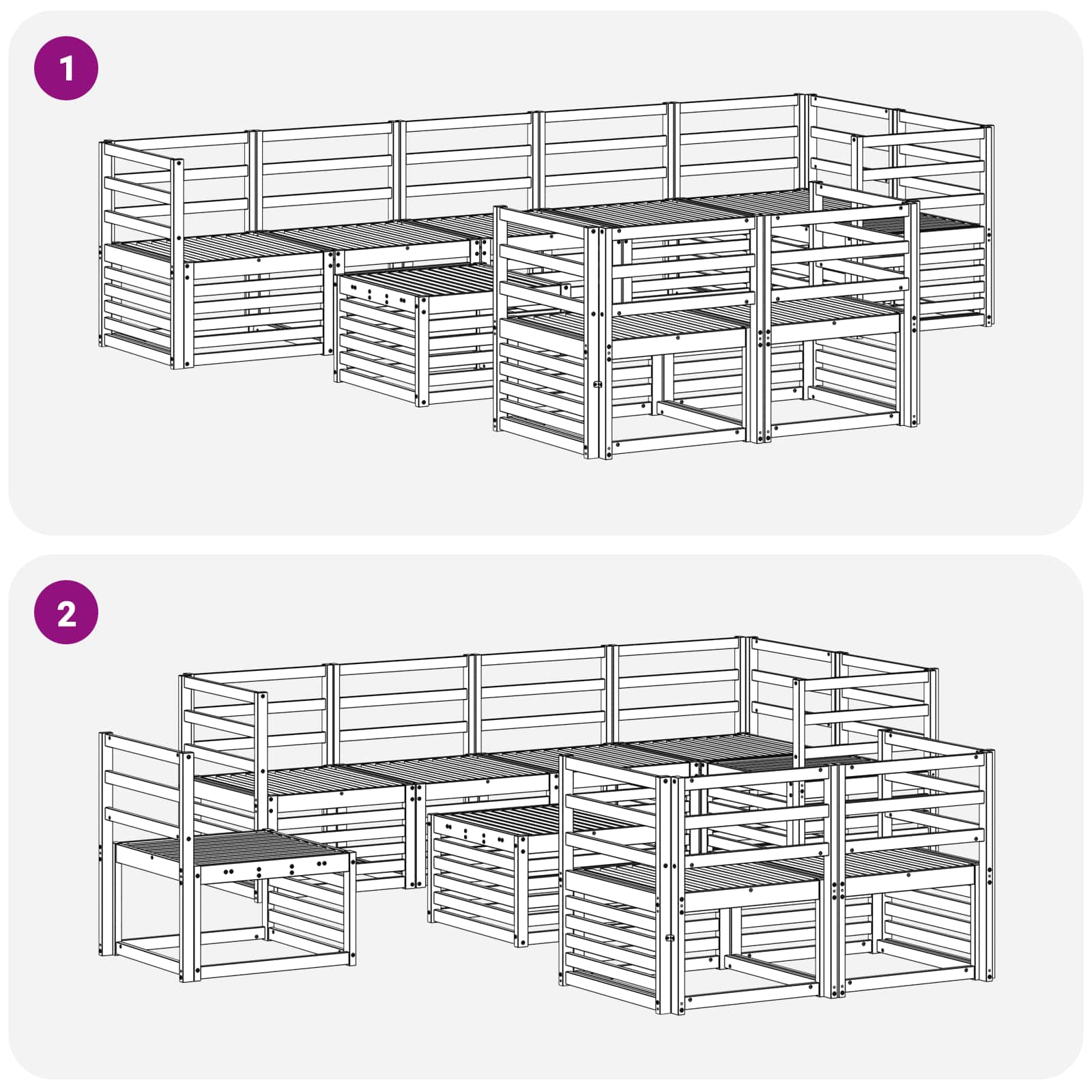 vidaXL Sofa-Sets 9 pcs Natuurlijk en Crème Massief Acaciahout