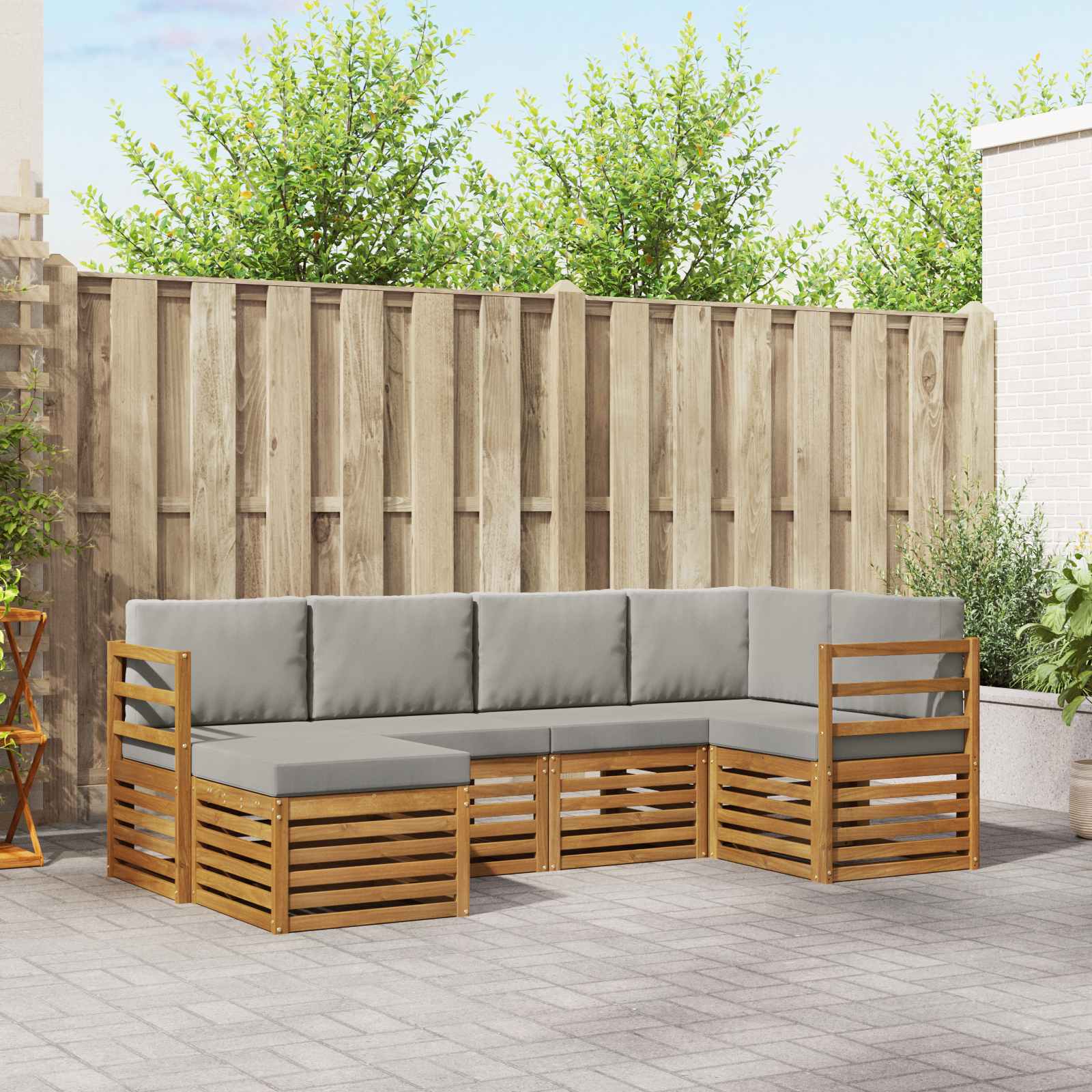 vidaXL Sofa-Sets 6 pcs Naturel Massief Acaciahout