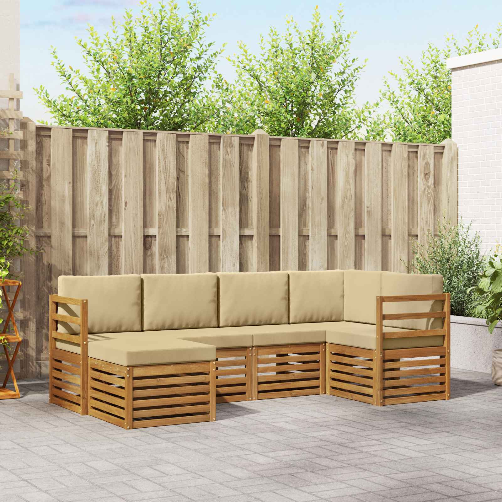 vidaXL Sofa-Sets 6 pcs Naturel Massief Acaciahout