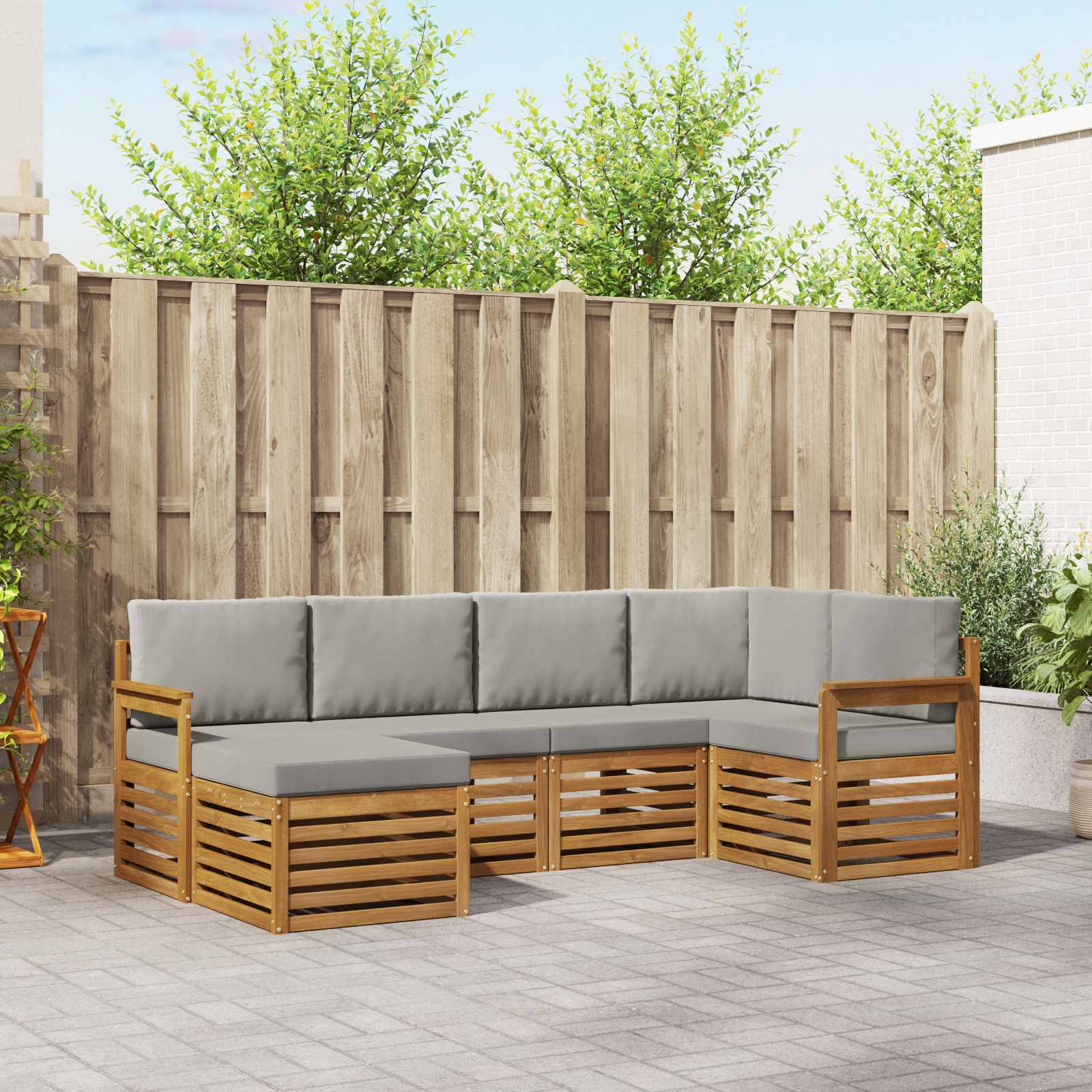 vidaXL Sofa-Sets 6 pcs Naturel Massief Acaciahout