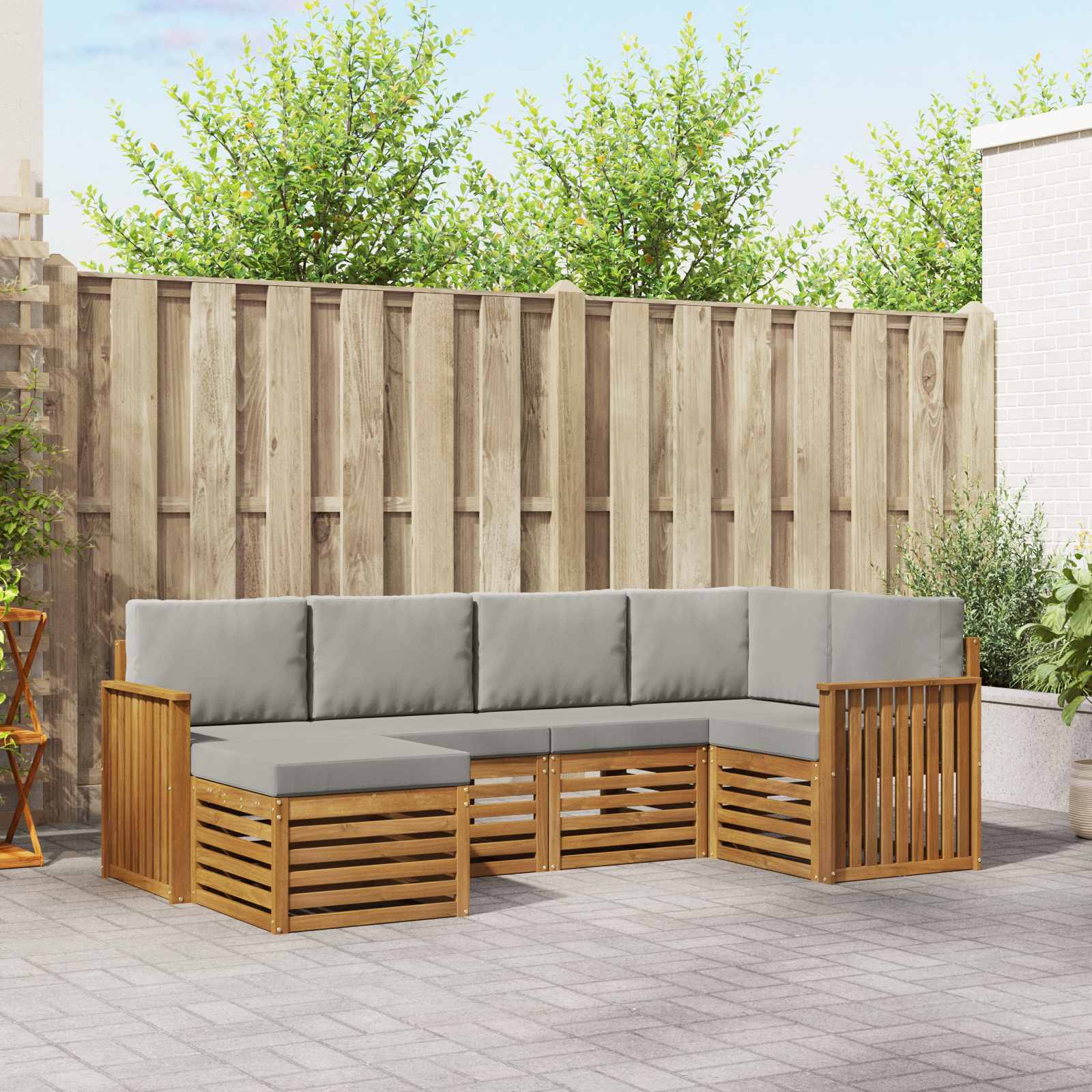 vidaXL Sofa-Sets 6 pcs Naturel Massief Acaciahout