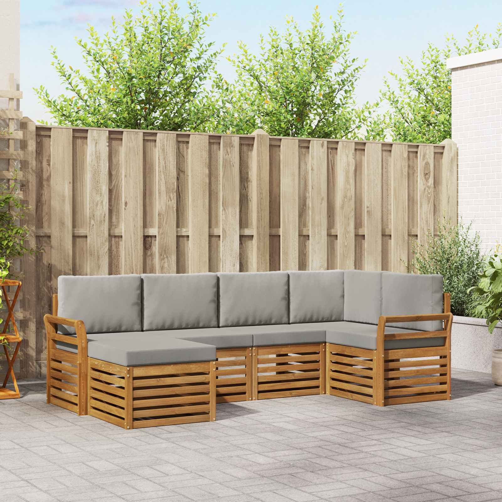 vidaXL Sofa-Sets 6 pcs Naturel Massief Acaciahout