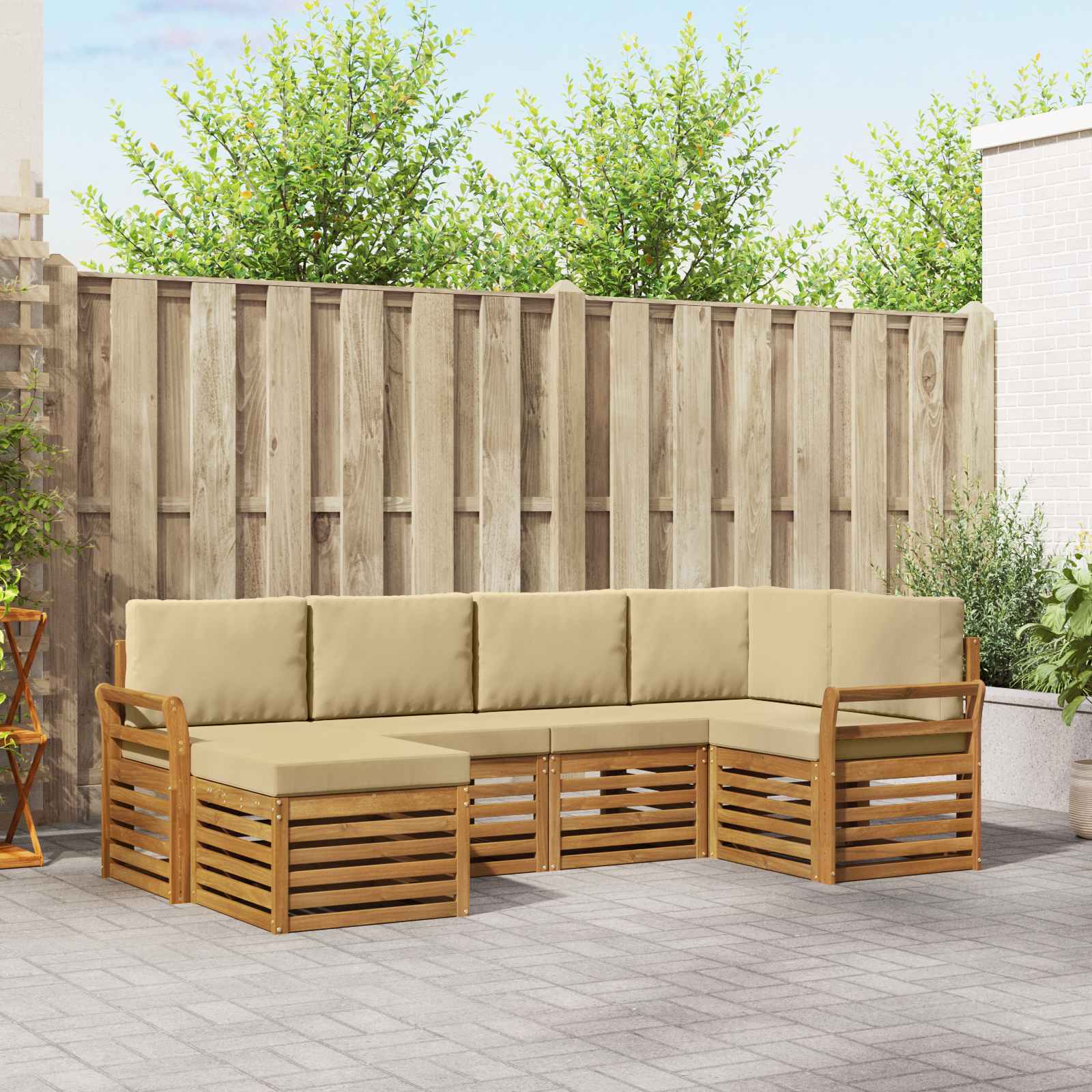 vidaXL Sofa-Sets 6 pcs Naturel Massief Acaciahout