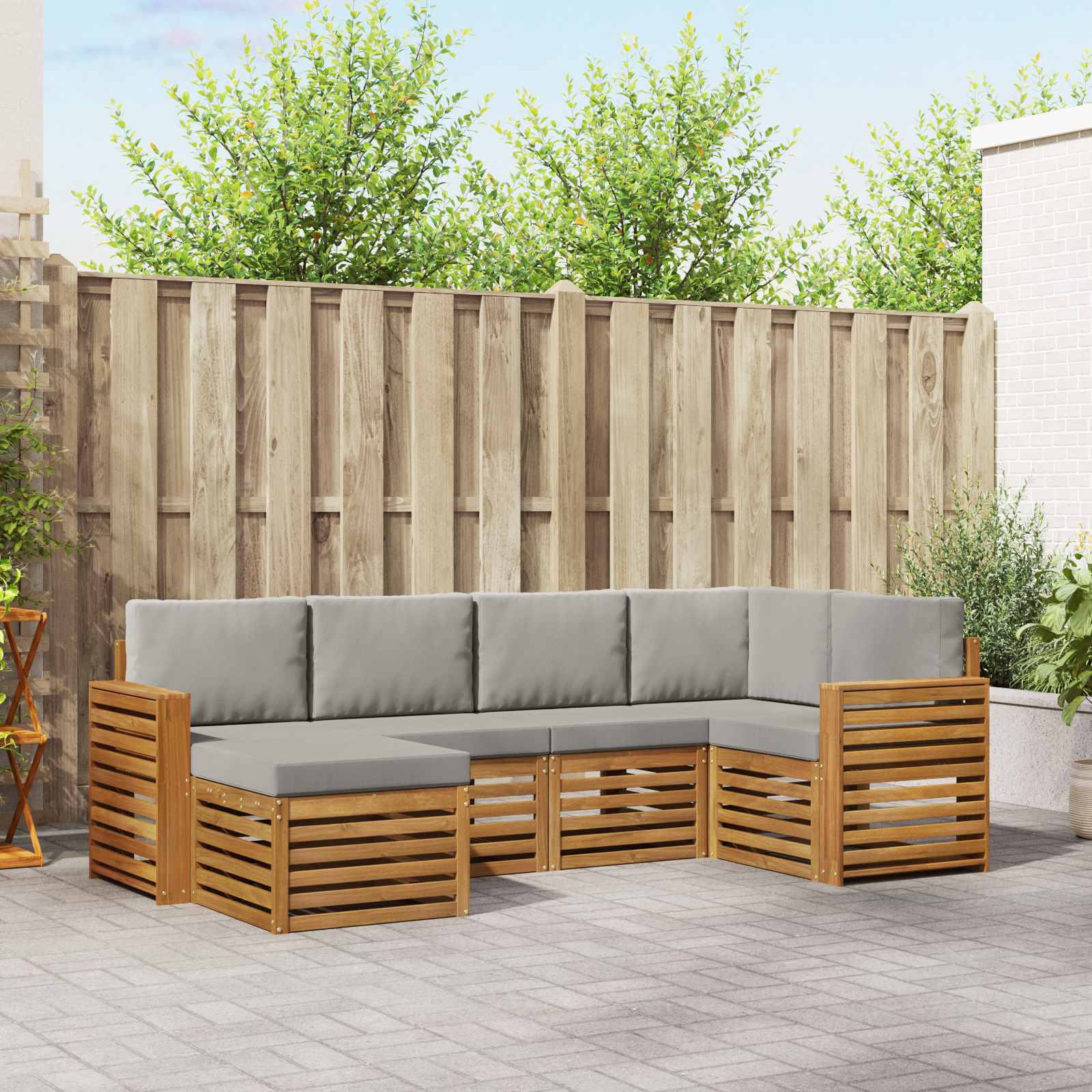 vidaXL Sofa-Sets 6 pcs Naturel Massief Acaciahout