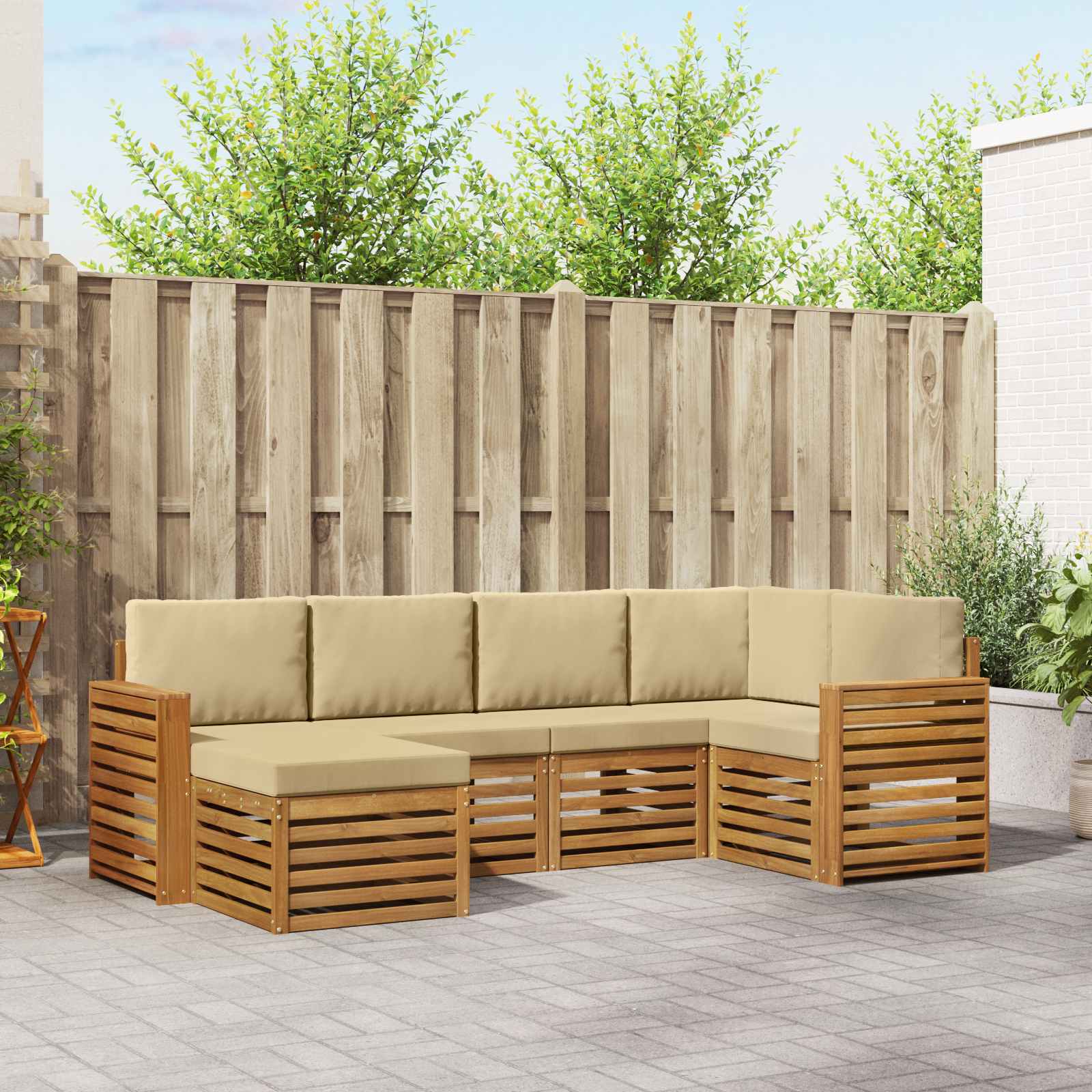 vidaXL Sofa-Sets 6 pcs Naturel Massief Acaciahout