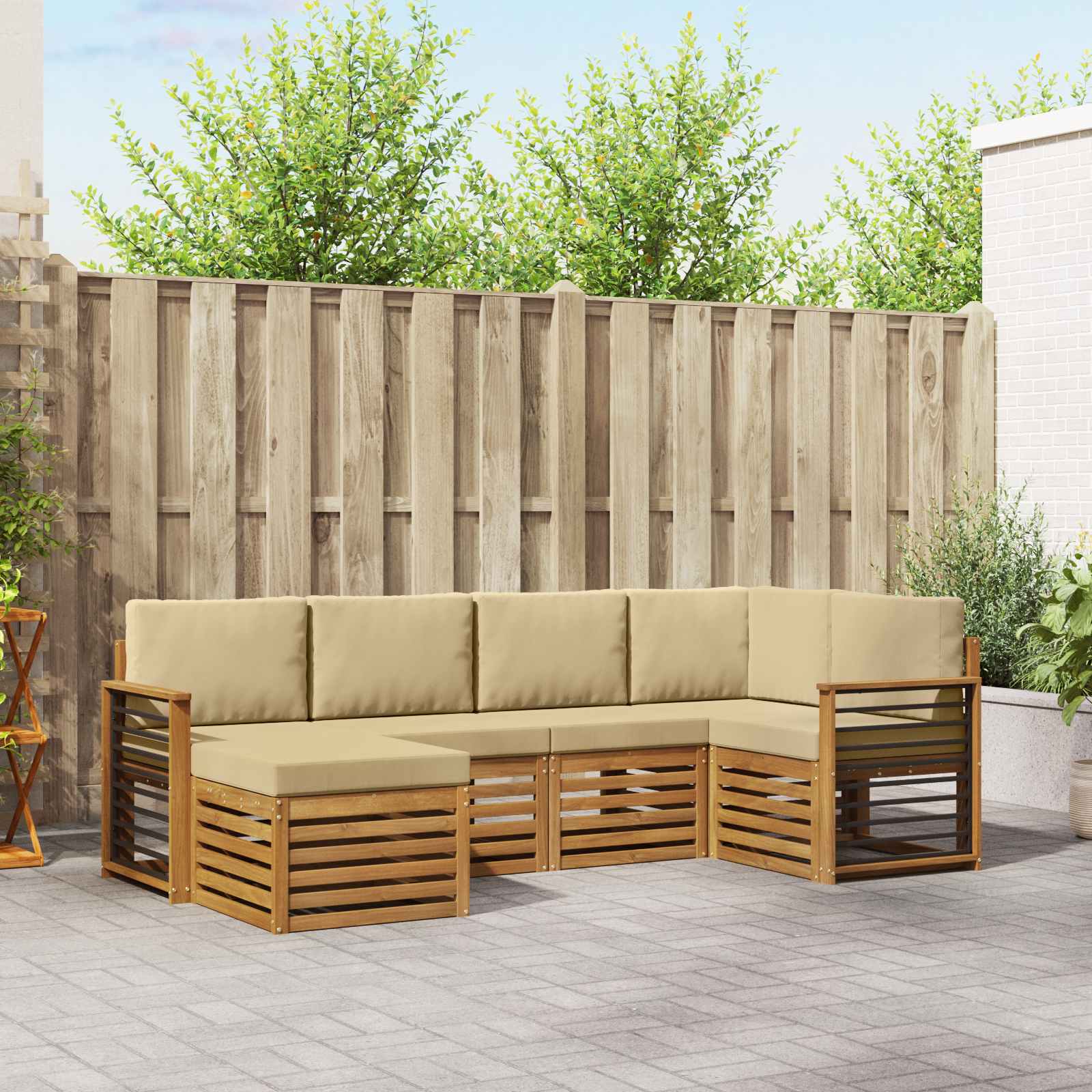 vidaXL Sofa-Sets 6 pcs Naturel Massief Acaciahout