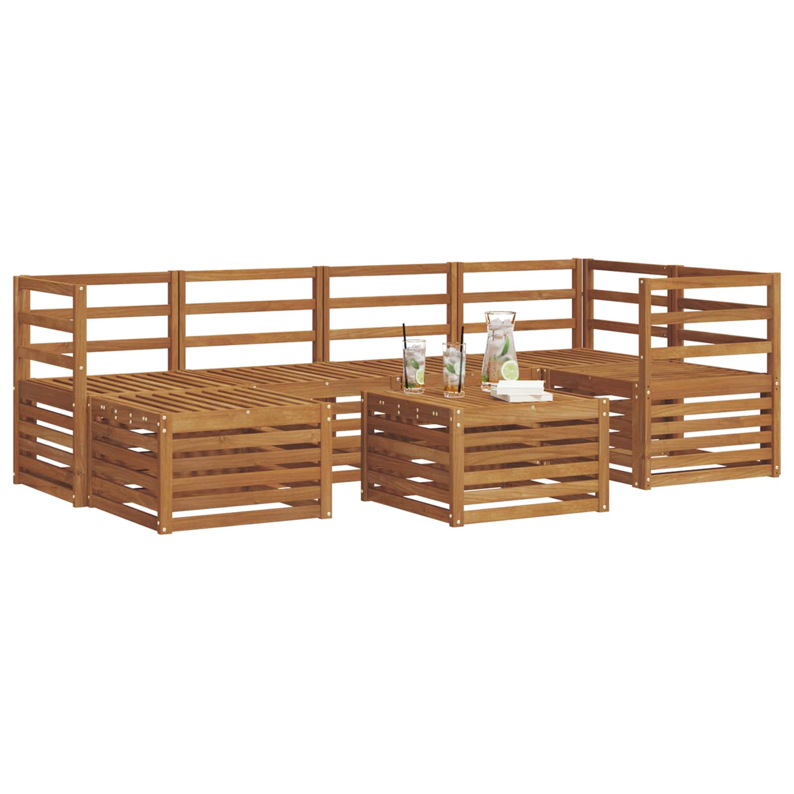 vidaXL Sofa-Sets Naturel Massief Acaciahout