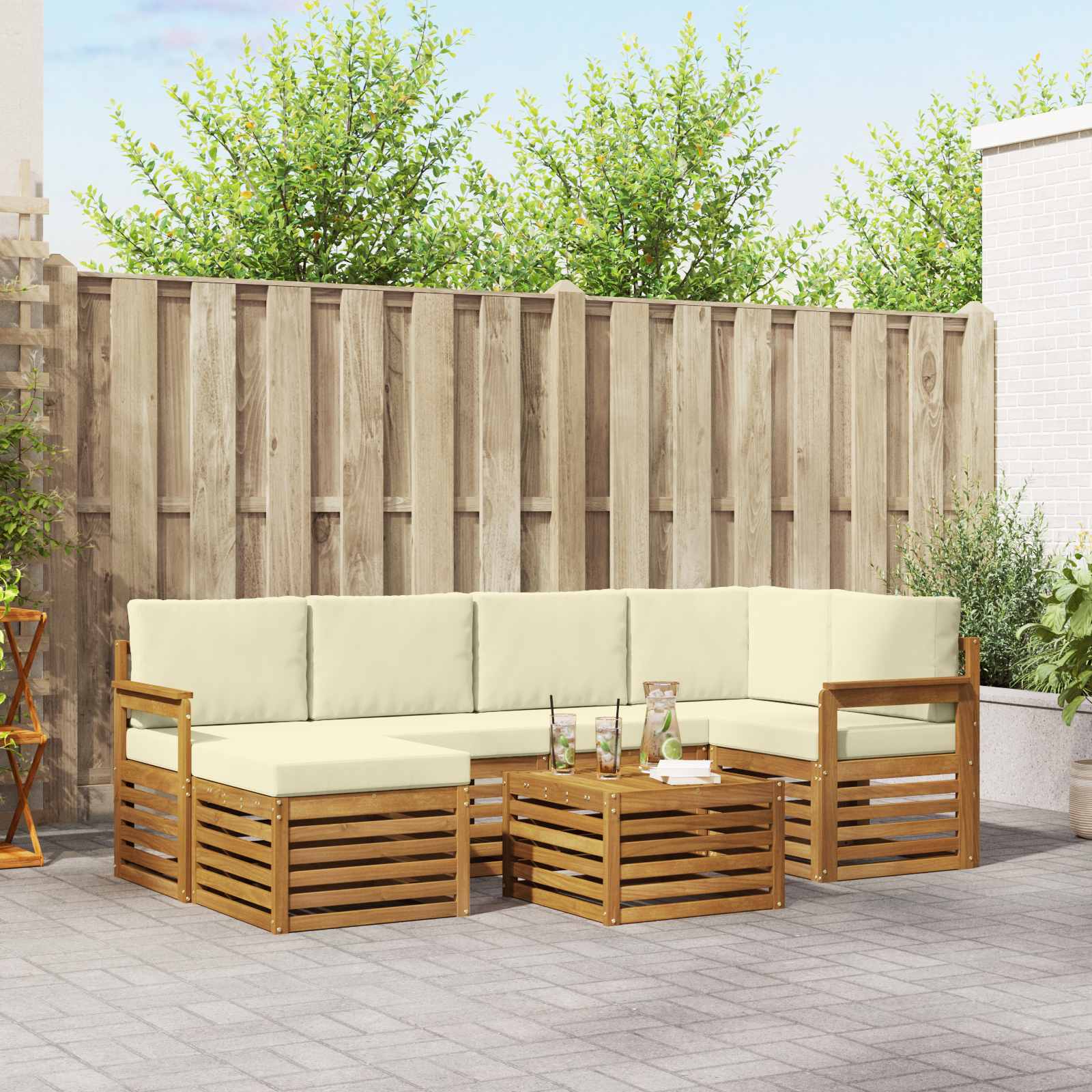 vidaXL Sofa-Sets Naturel Massief Acaciahout