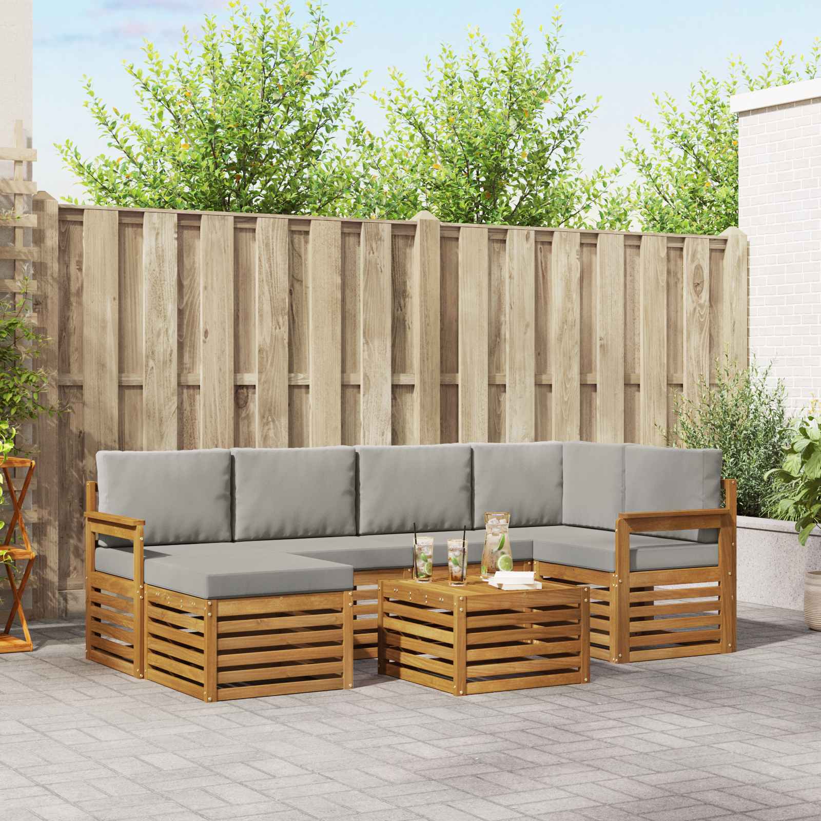 vidaXL Sofa-Sets Naturel Massief Acaciahout