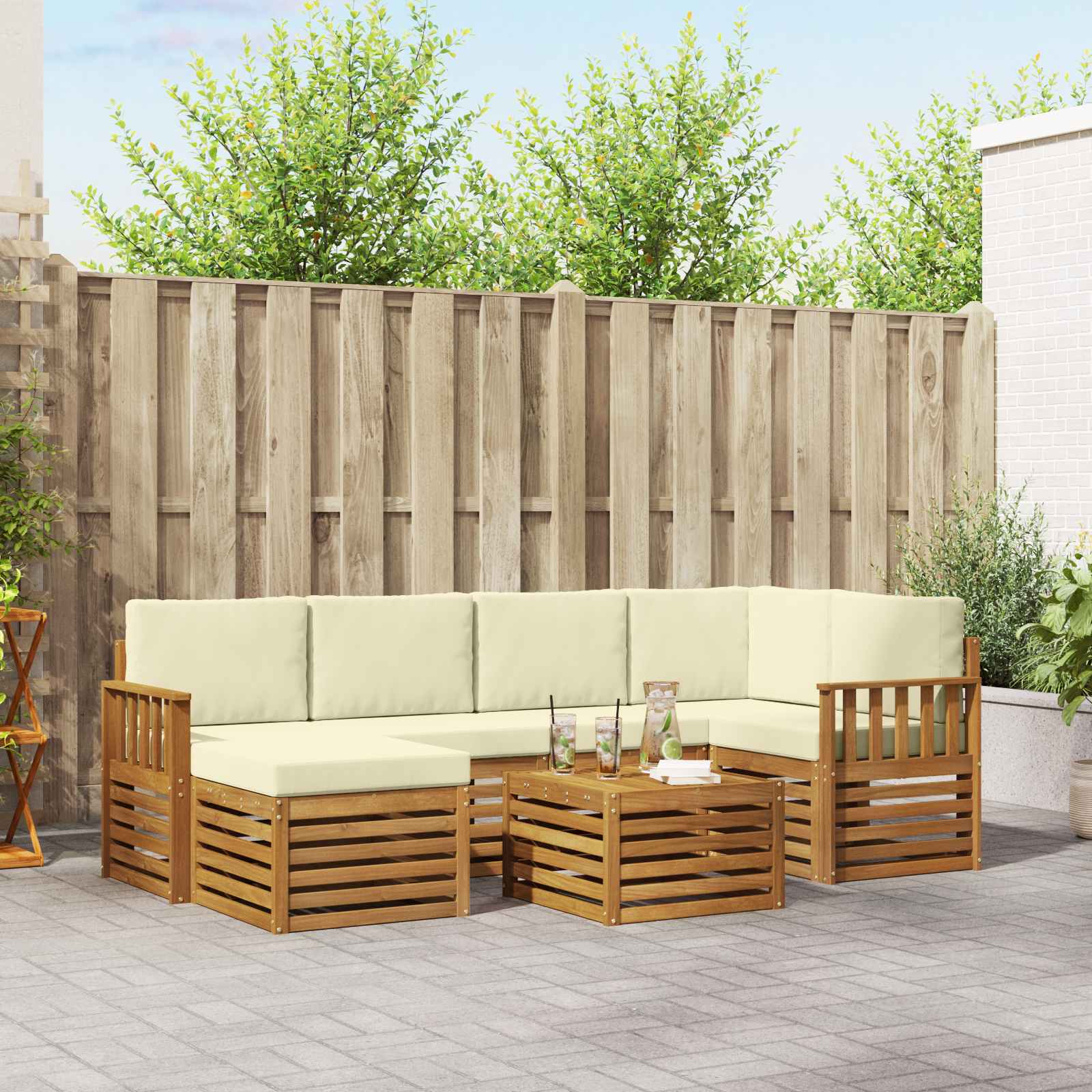 vidaXL Sofa-Sets Naturel Massief Acaciahout