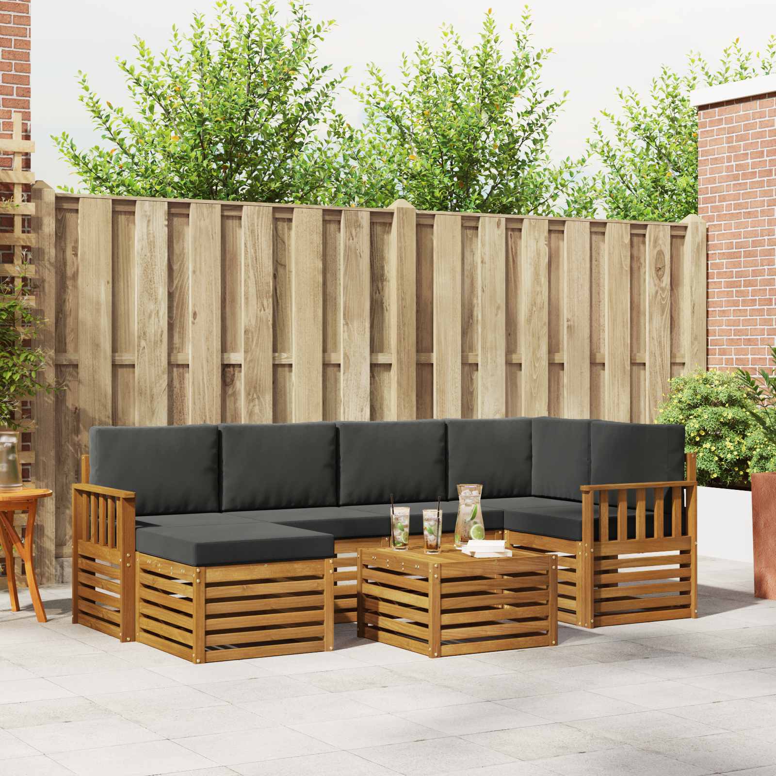 vidaXL Sofa-Sets Naturel Massief Acaciahout