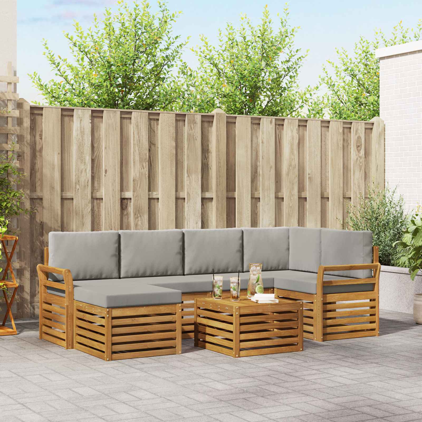 vidaXL Sofa-Sets Naturel Massief Acaciahout