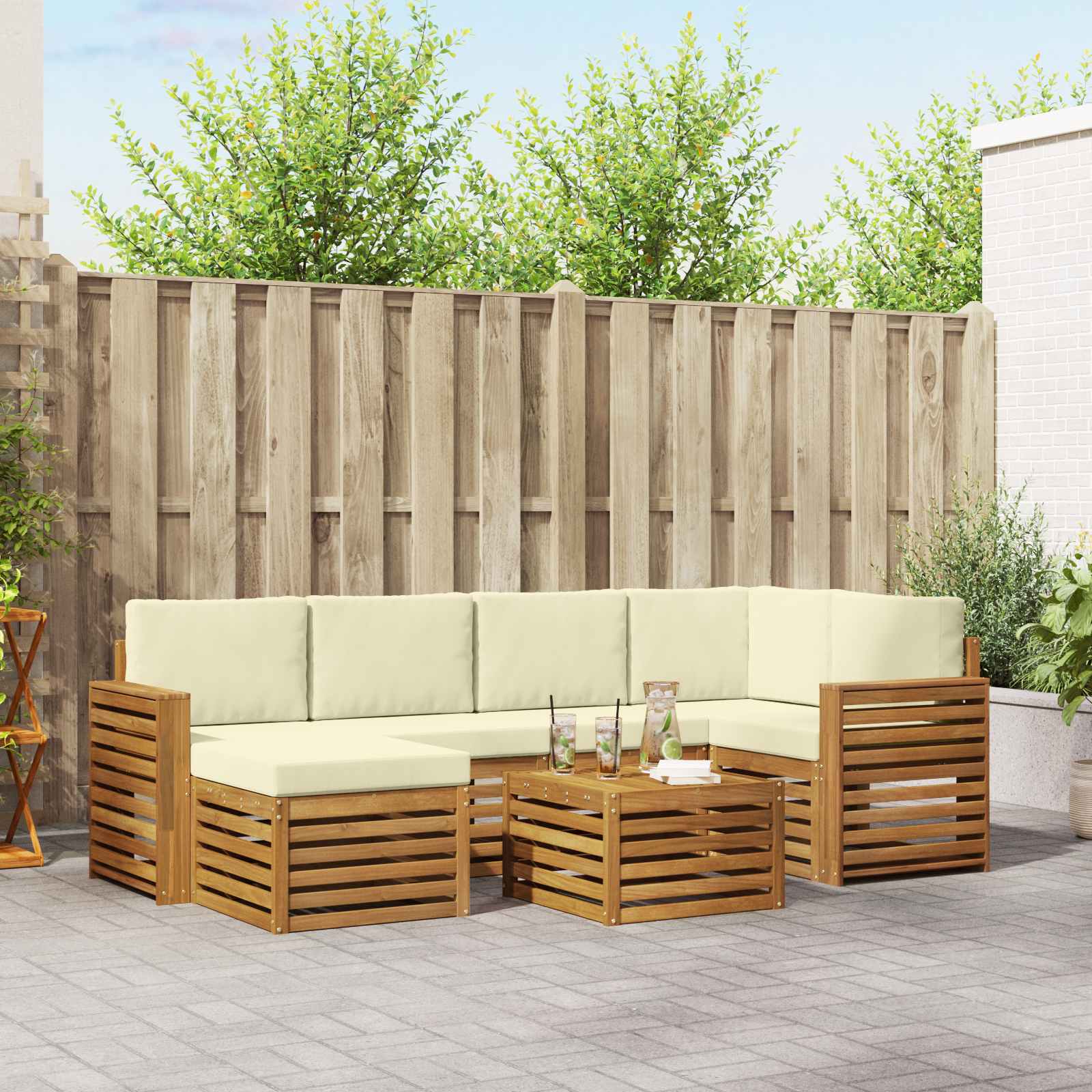 vidaXL Sofa-Sets Naturel Massief Acaciahout