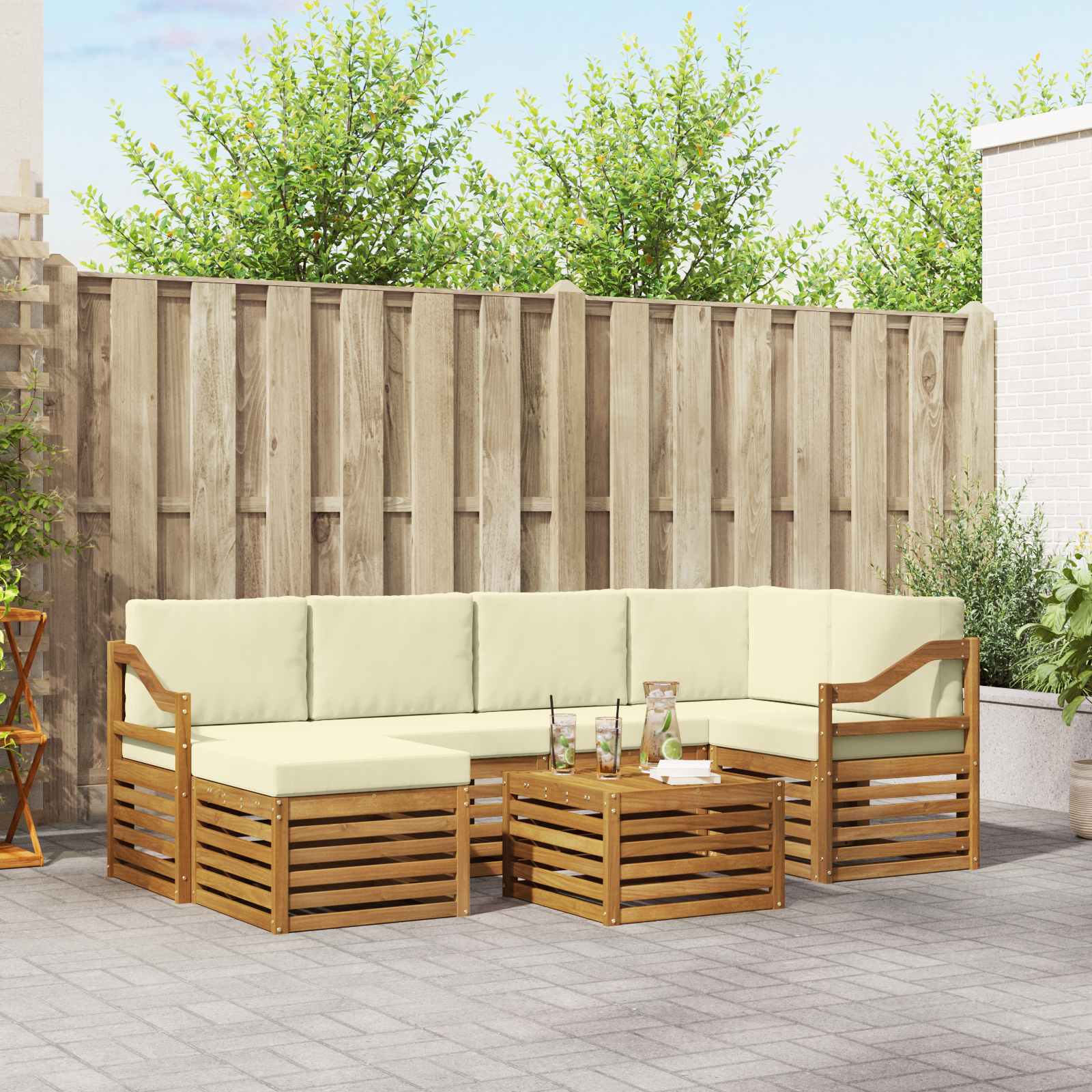 vidaXL Sofa-Sets Naturel Massief Acaciahout