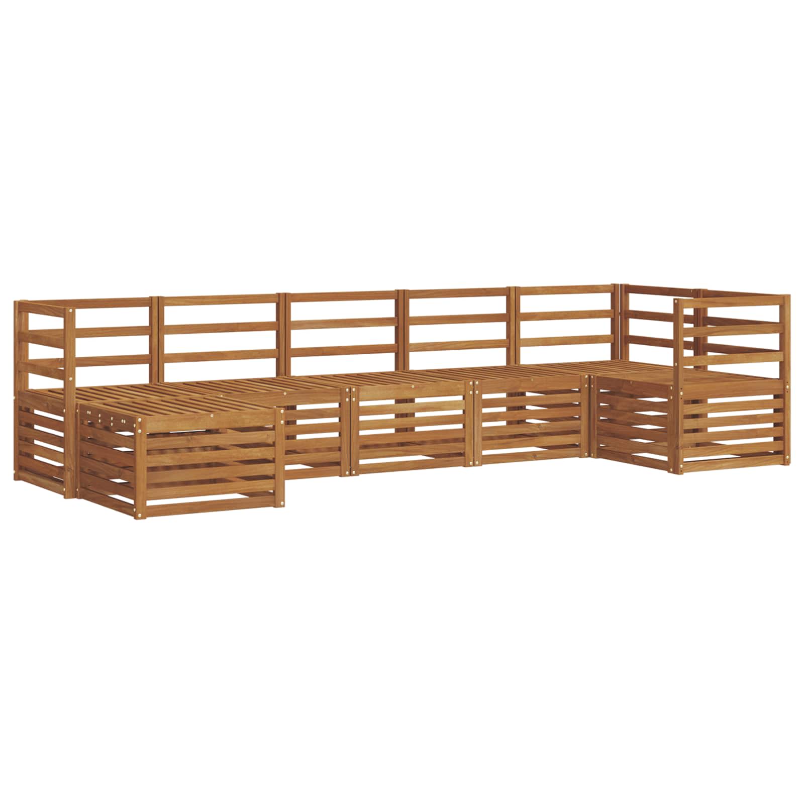 vidaXL Sofa-Sets 7 pcs Naturel Massief Acaciahout